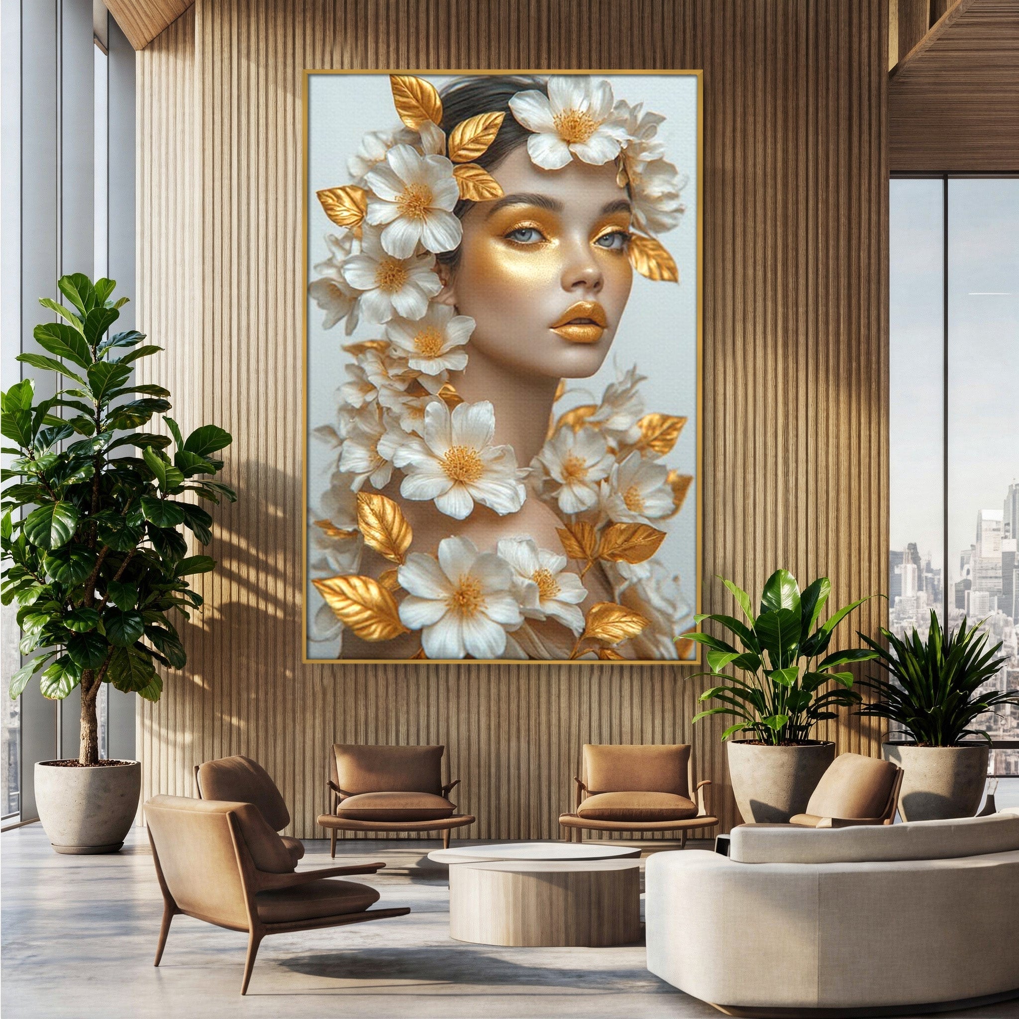 Tablou Canvas Premium LuxCanva® PI1348, Portret Floral, Privire, Flori, Eleganta, Frumusete, Culori Vibrante, Living, Dormitor
