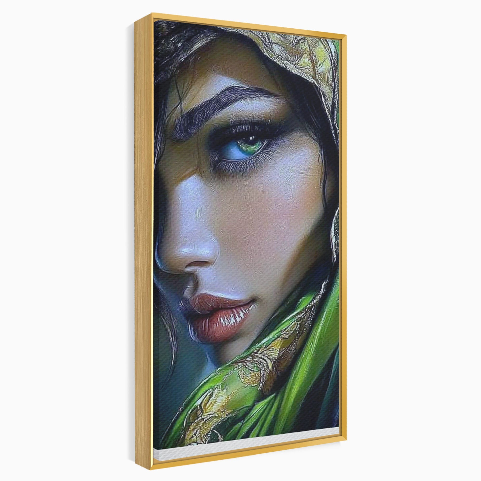 Tablou Canvas Premium LuxCanva® PI1350, Ochiul Fermecator, Portret, Femeie, Mister, Eleganta, Culori Vibrante, Living, Dormitor