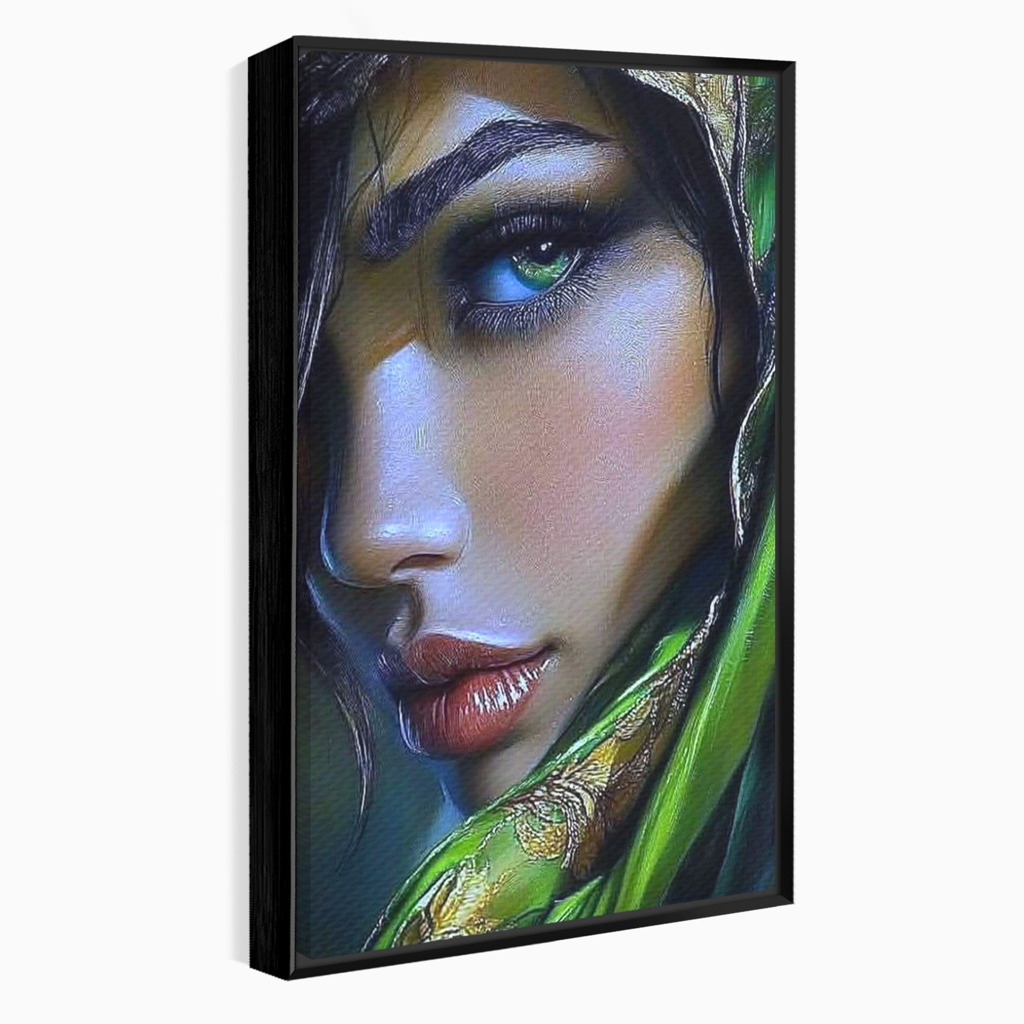 Tablou Canvas Premium LuxCanva® PI1350, Ochiul Fermecator, Portret, Femeie, Mister, Eleganta, Culori Vibrante, Living, Dormitor