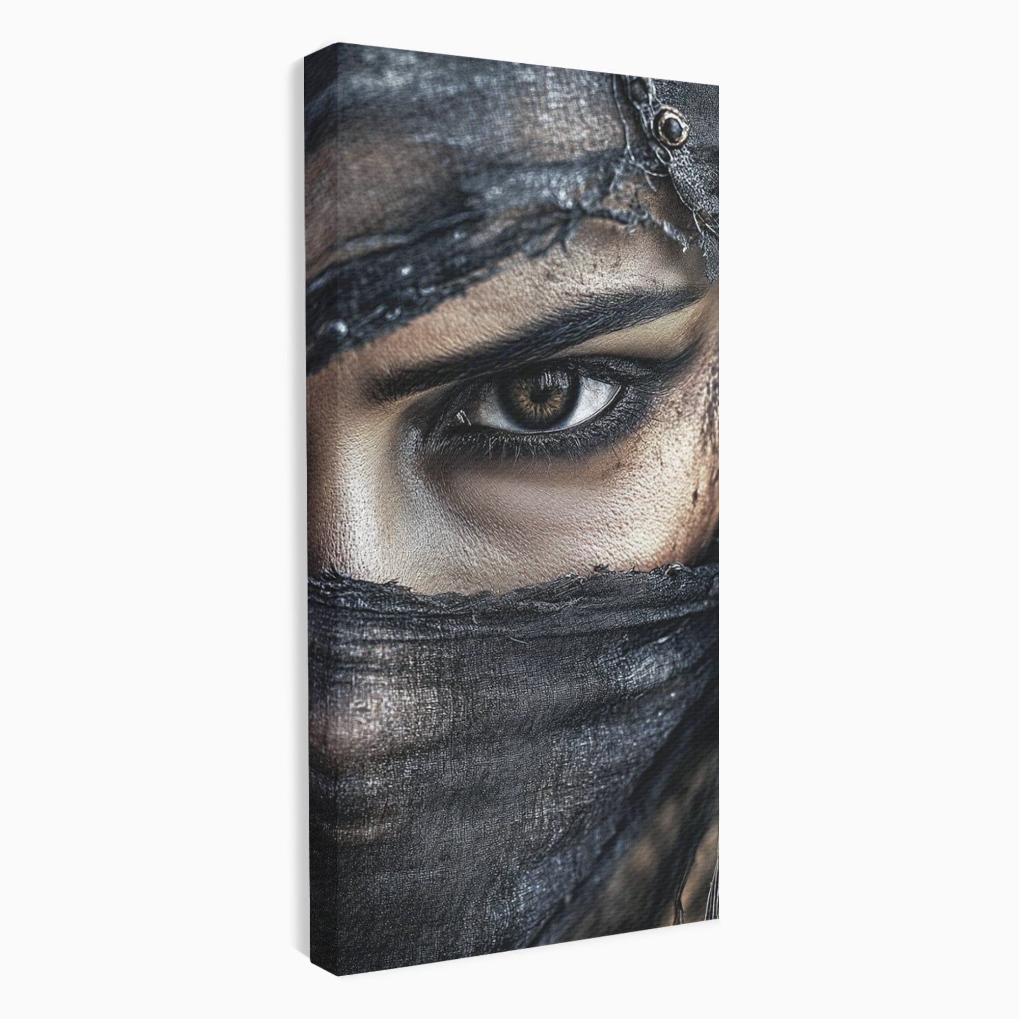 Tablou Canvas Premium LuxCanva® PI1352, Ochiul Enigmatic, Portret, Voal, Femeie, Ochi, Arta, Culori Vibrante, Living, Dormitor, Salon