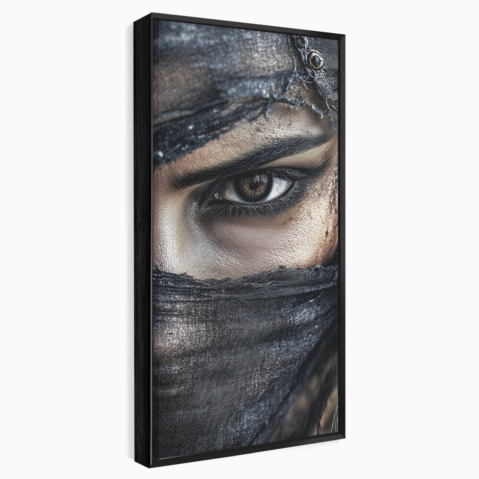 Tablou Canvas Premium LuxCanva® PI1352, Ochiul Enigmatic, Portret, Voal, Femeie, Ochi, Arta, Culori Vibrante, Living, Dormitor, Salon