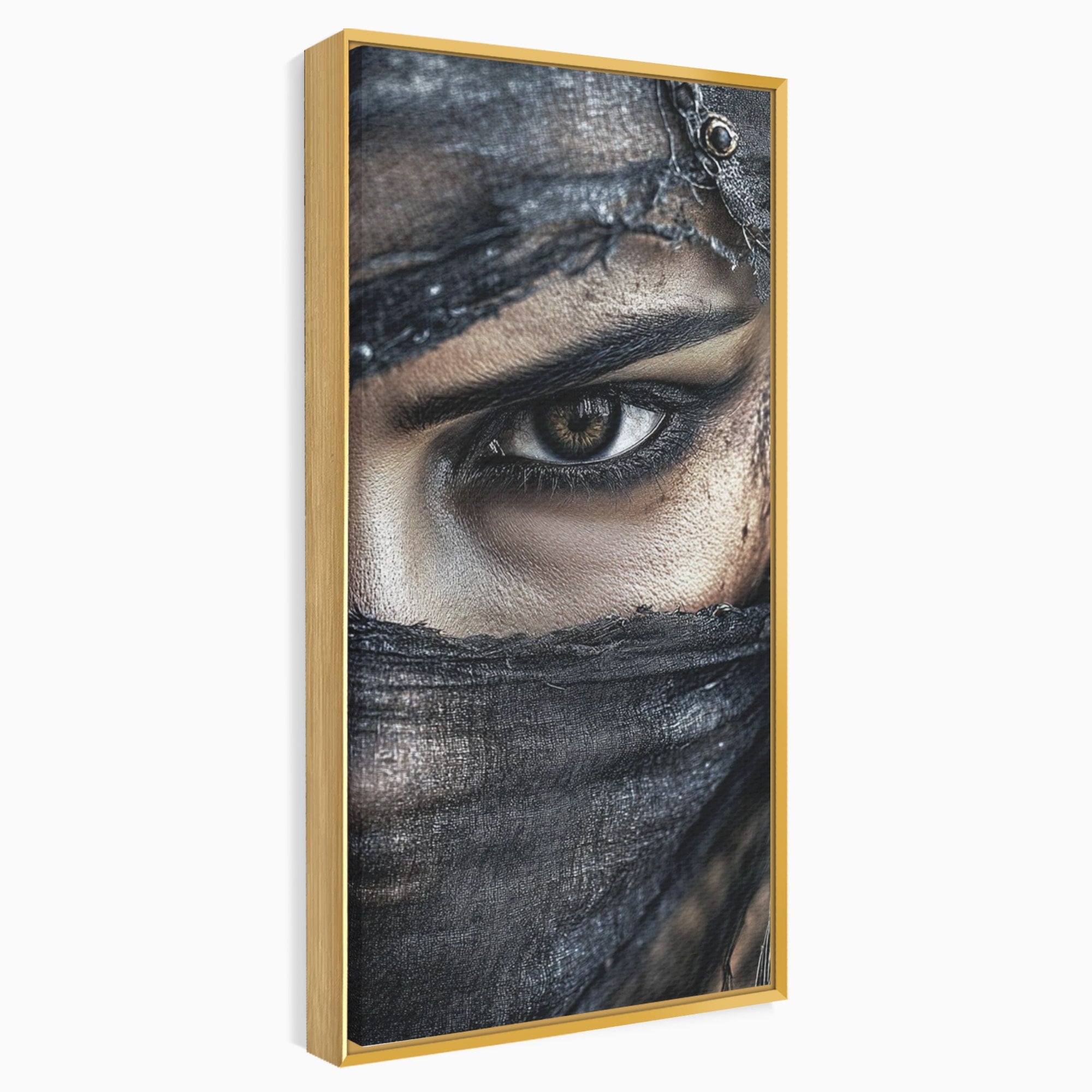Tablou Canvas Premium LuxCanva® PI1352, Ochiul Enigmatic, Portret, Voal, Femeie, Ochi, Arta, Culori Vibrante, Living, Dormitor, Salon