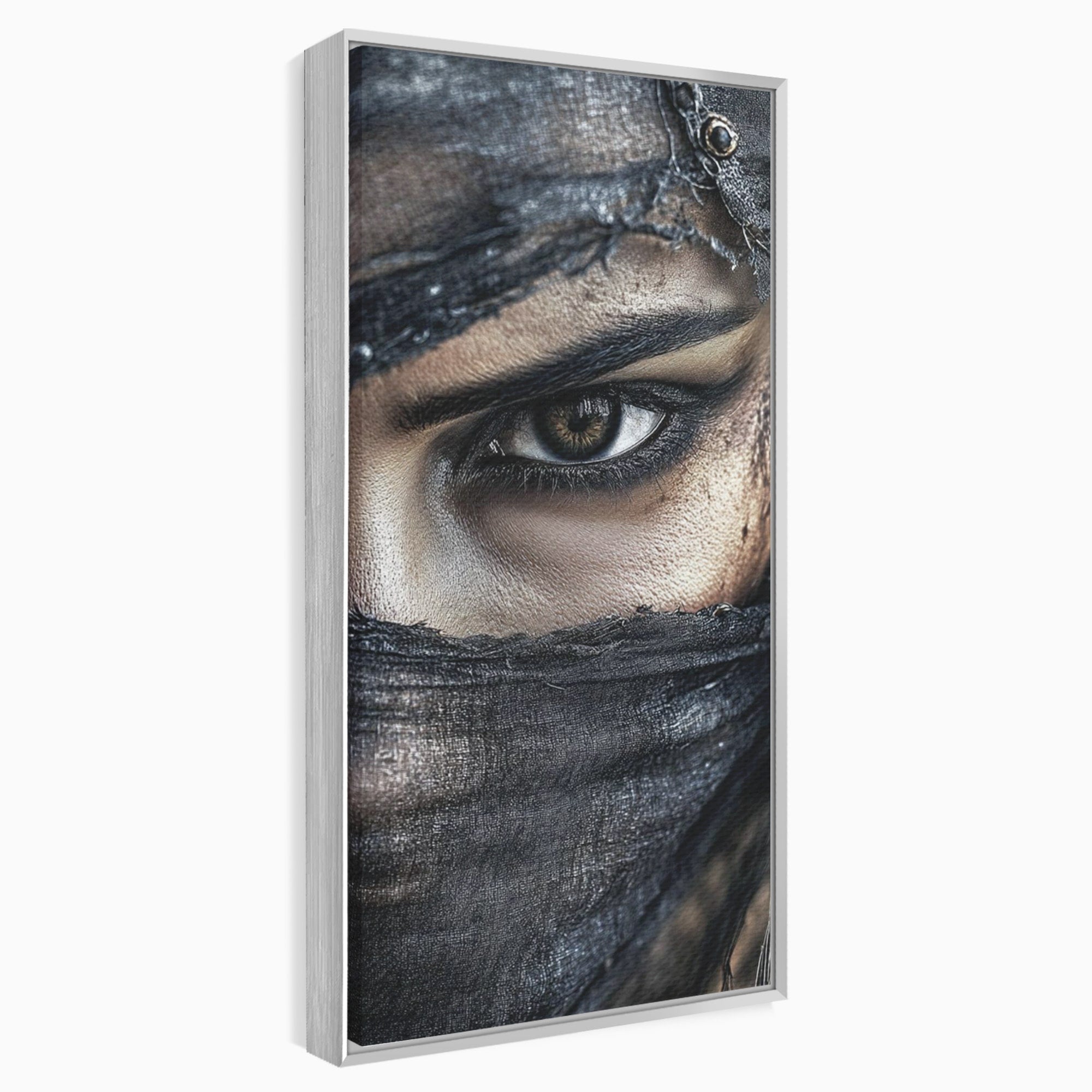 Tablou Canvas Premium LuxCanva® PI1352, Ochiul Enigmatic, Portret, Voal, Femeie, Ochi, Arta, Culori Vibrante, Living, Dormitor, Salon