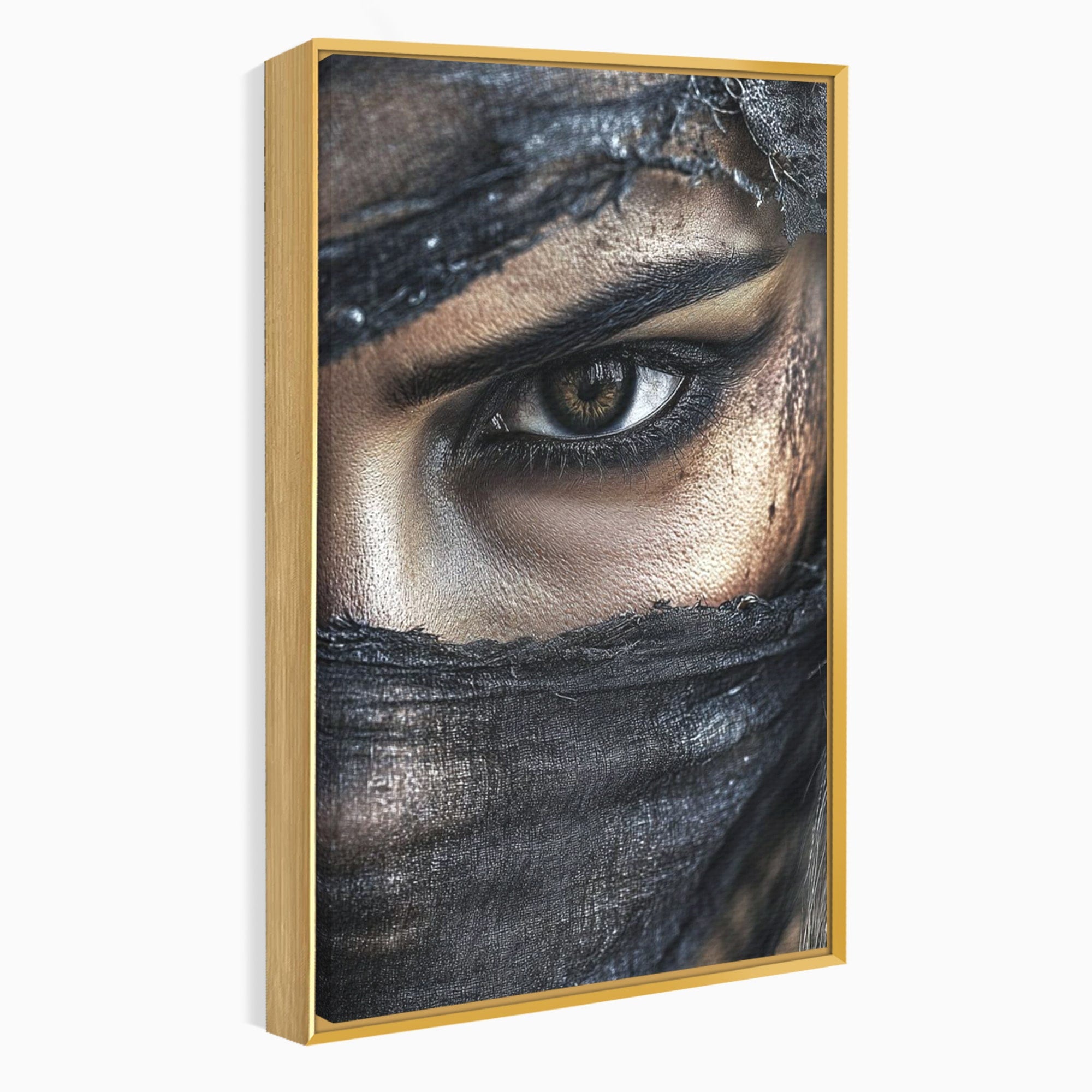 Tablou Canvas Premium LuxCanva® PI1352, Ochiul Enigmatic, Portret, Voal, Femeie, Ochi, Arta, Culori Vibrante, Living, Dormitor, Salon