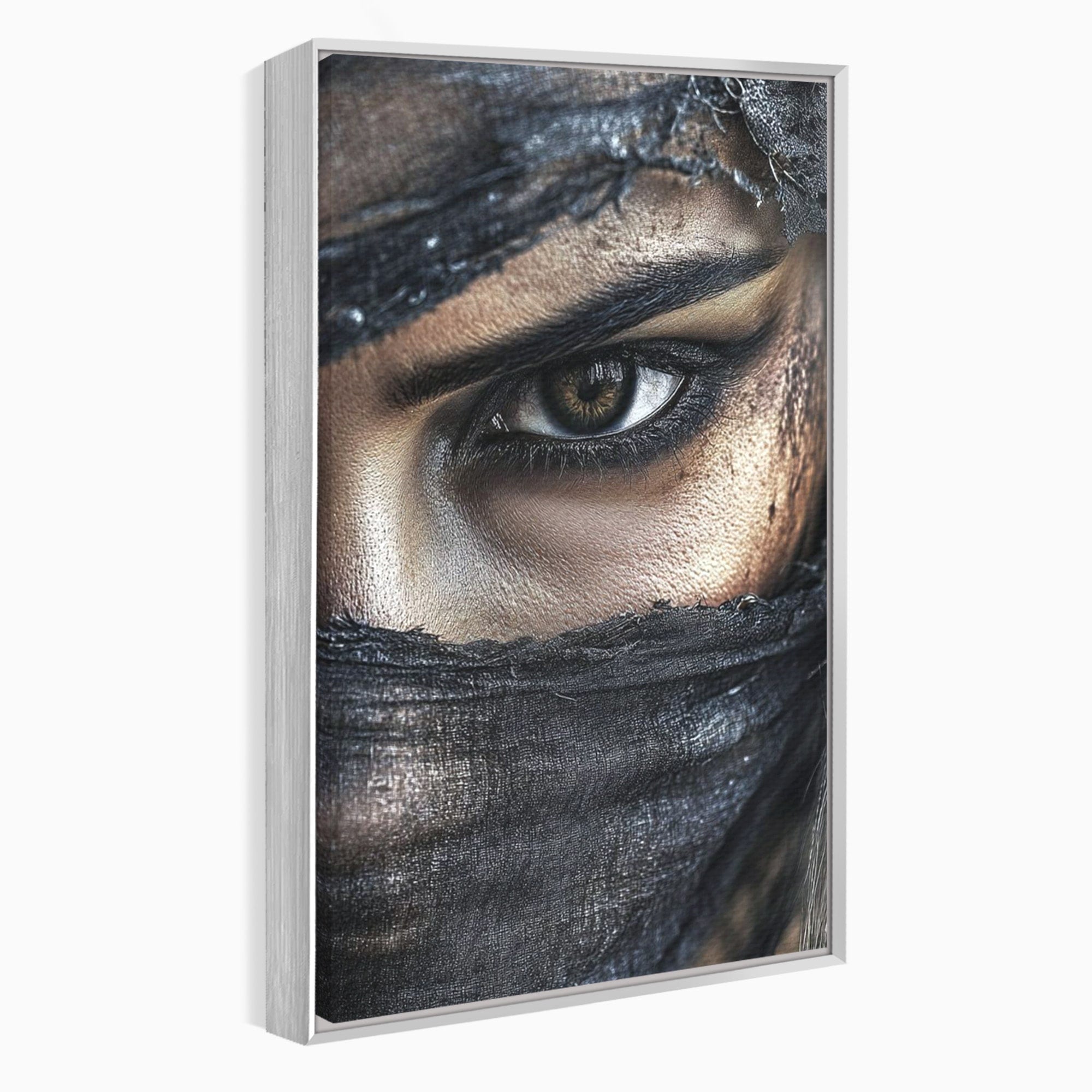 Tablou Canvas Premium LuxCanva® PI1352, Ochiul Enigmatic, Portret, Voal, Femeie, Ochi, Arta, Culori Vibrante, Living, Dormitor, Salon