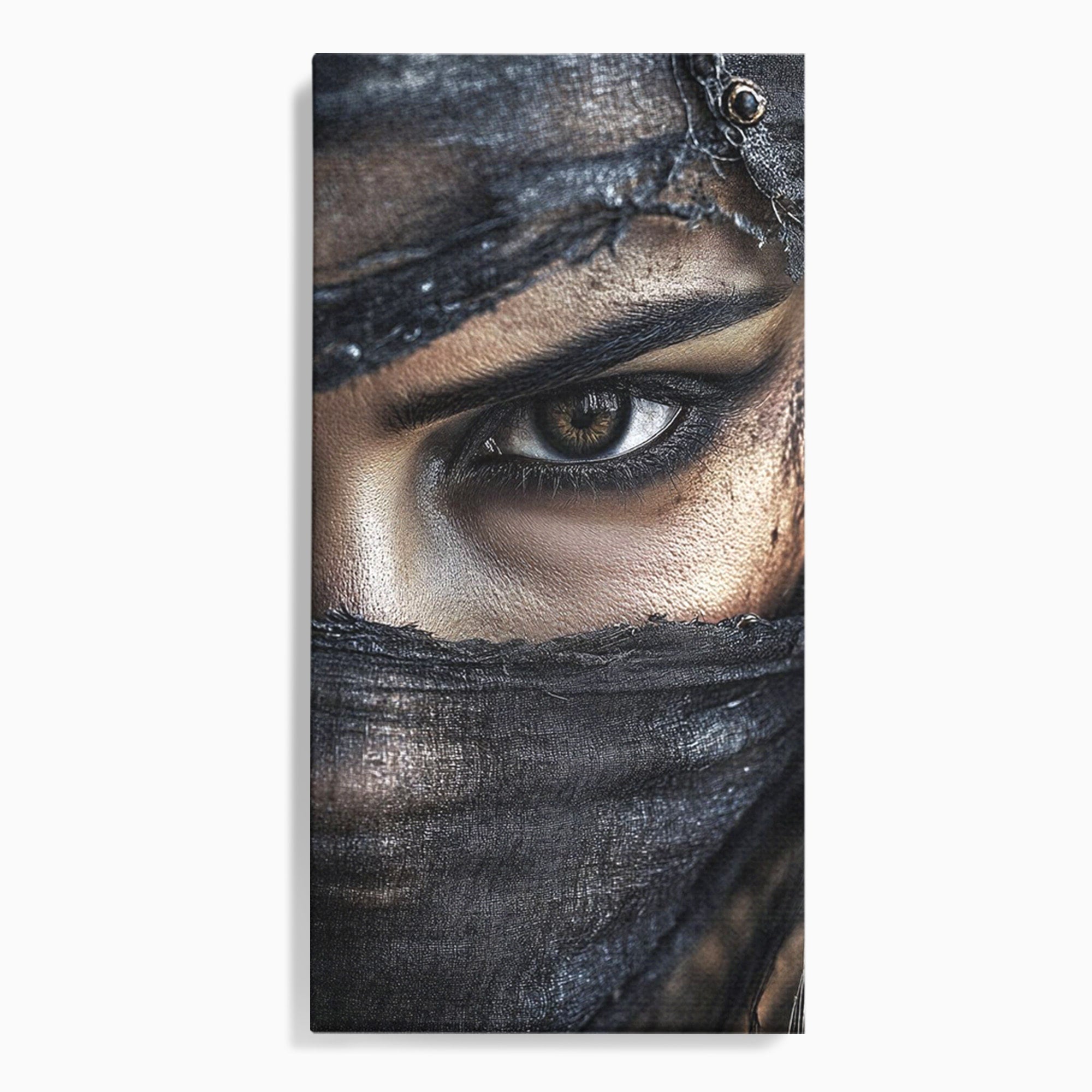 Tablou Canvas Premium LuxCanva® PI1352, Ochiul Enigmatic, Portret, Voal, Femeie, Ochi, Arta, Culori Vibrante, Living, Dormitor, Salon