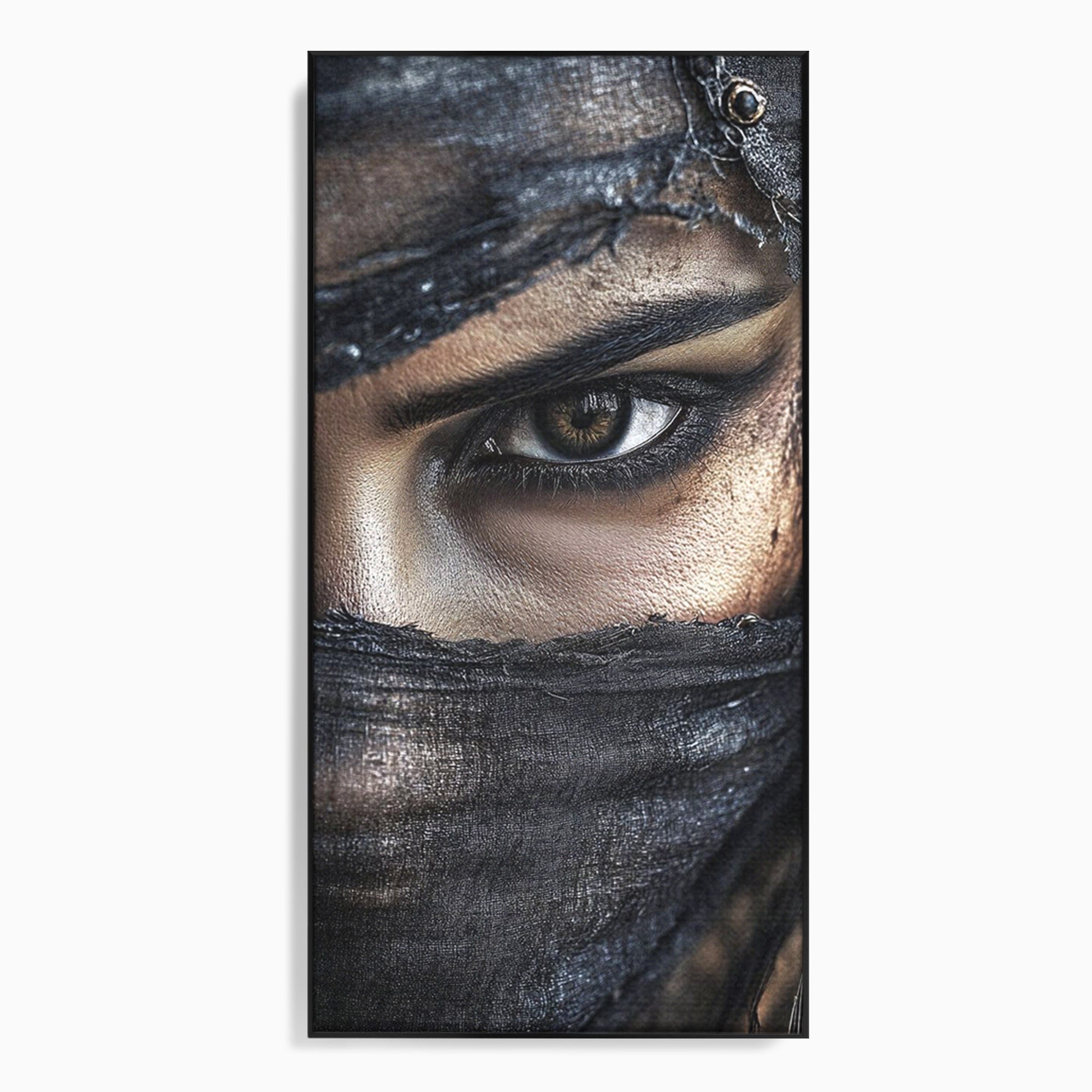 Tablou Canvas Premium LuxCanva® PI1352, Ochiul Enigmatic, Portret, Voal, Femeie, Ochi, Arta, Culori Vibrante, Living, Dormitor, Salon