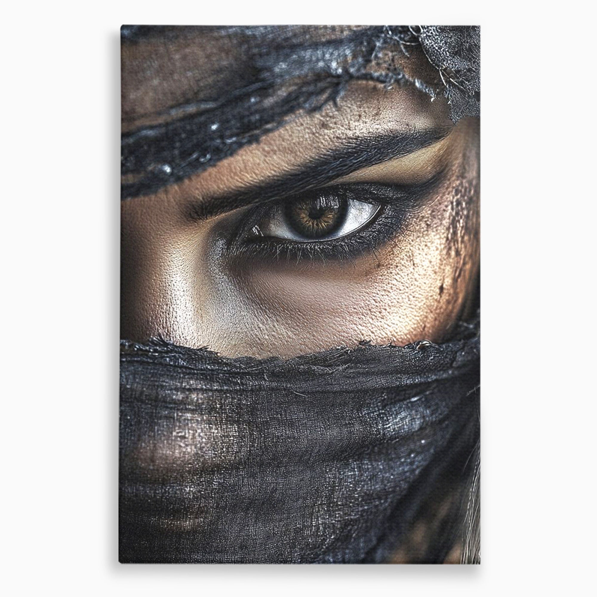 Tablou Canvas Premium LuxCanva® PI1352, Ochiul Enigmatic, Portret, Voal, Femeie, Ochi, Arta, Culori Vibrante, Living, Dormitor, Salon