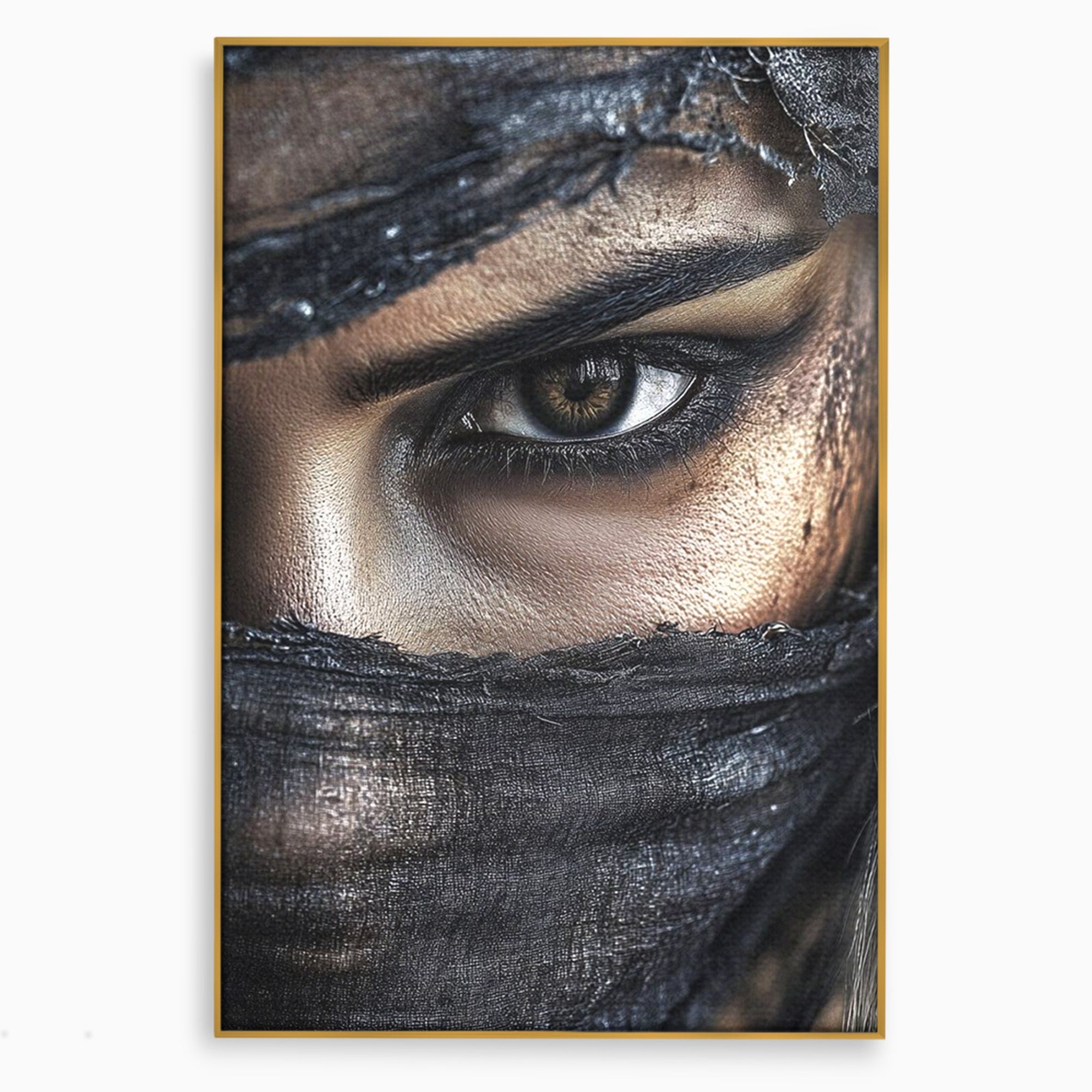 Tablou Canvas Premium LuxCanva® PI1352, Ochiul Enigmatic, Portret, Voal, Femeie, Ochi, Arta, Culori Vibrante, Living, Dormitor, Salon