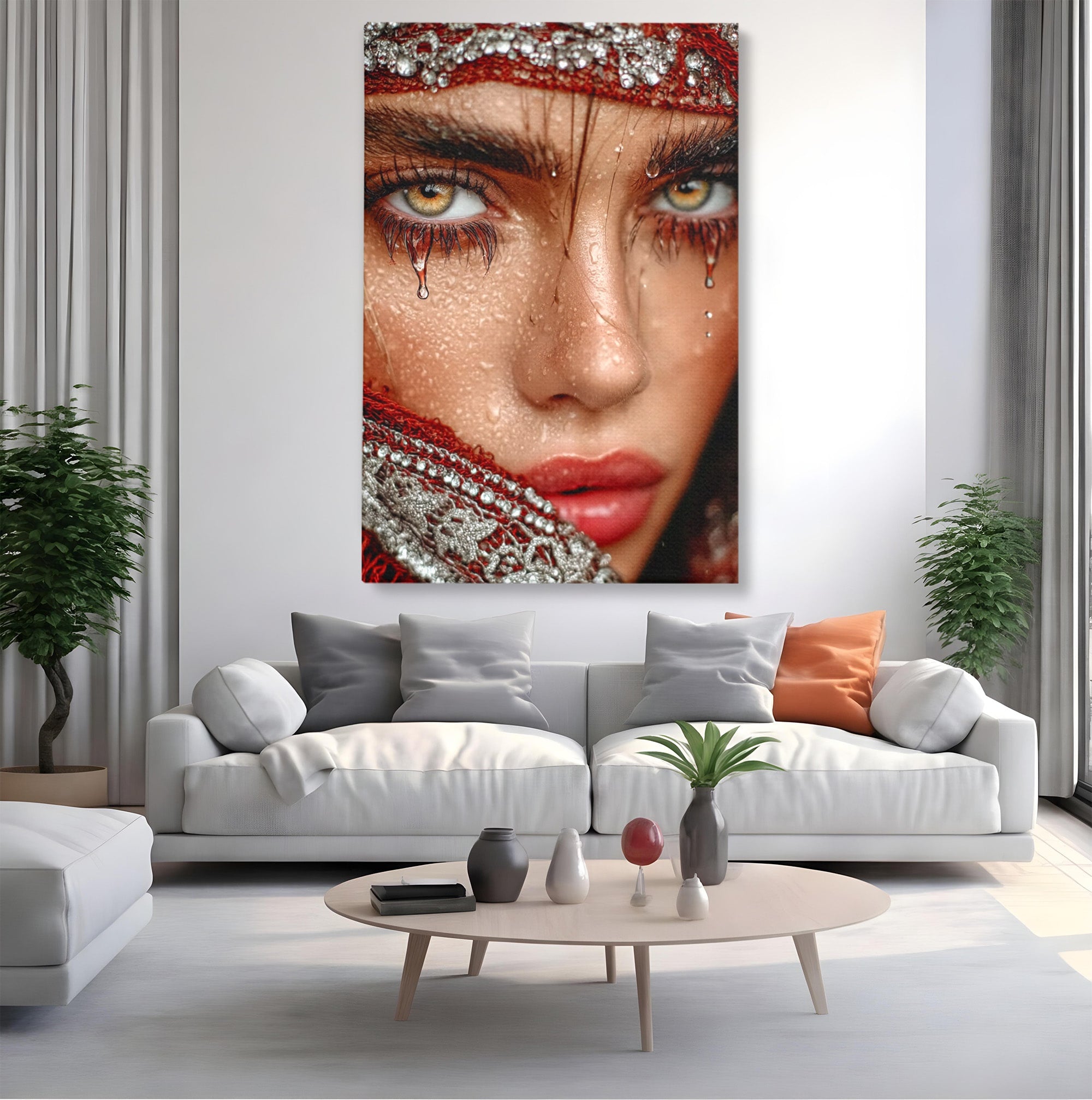 Tablou Canvas Premium LuxCanva® PI1353, Privire Hipnotica, Seductie, Exotic, Mister, Emotie, Detalii, Culori Vibrante, Living, Dormitor, Salon