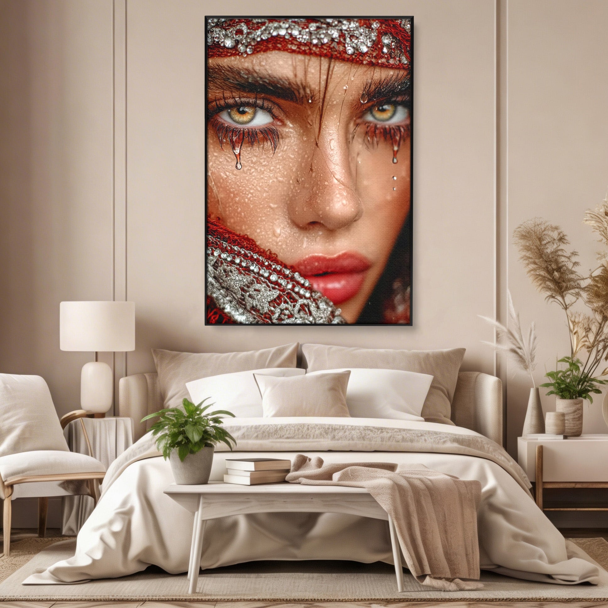 Tablou Canvas Premium LuxCanva® PI1353, Privire Hipnotica, Seductie, Exotic, Mister, Emotie, Detalii, Culori Vibrante, Living, Dormitor, Salon