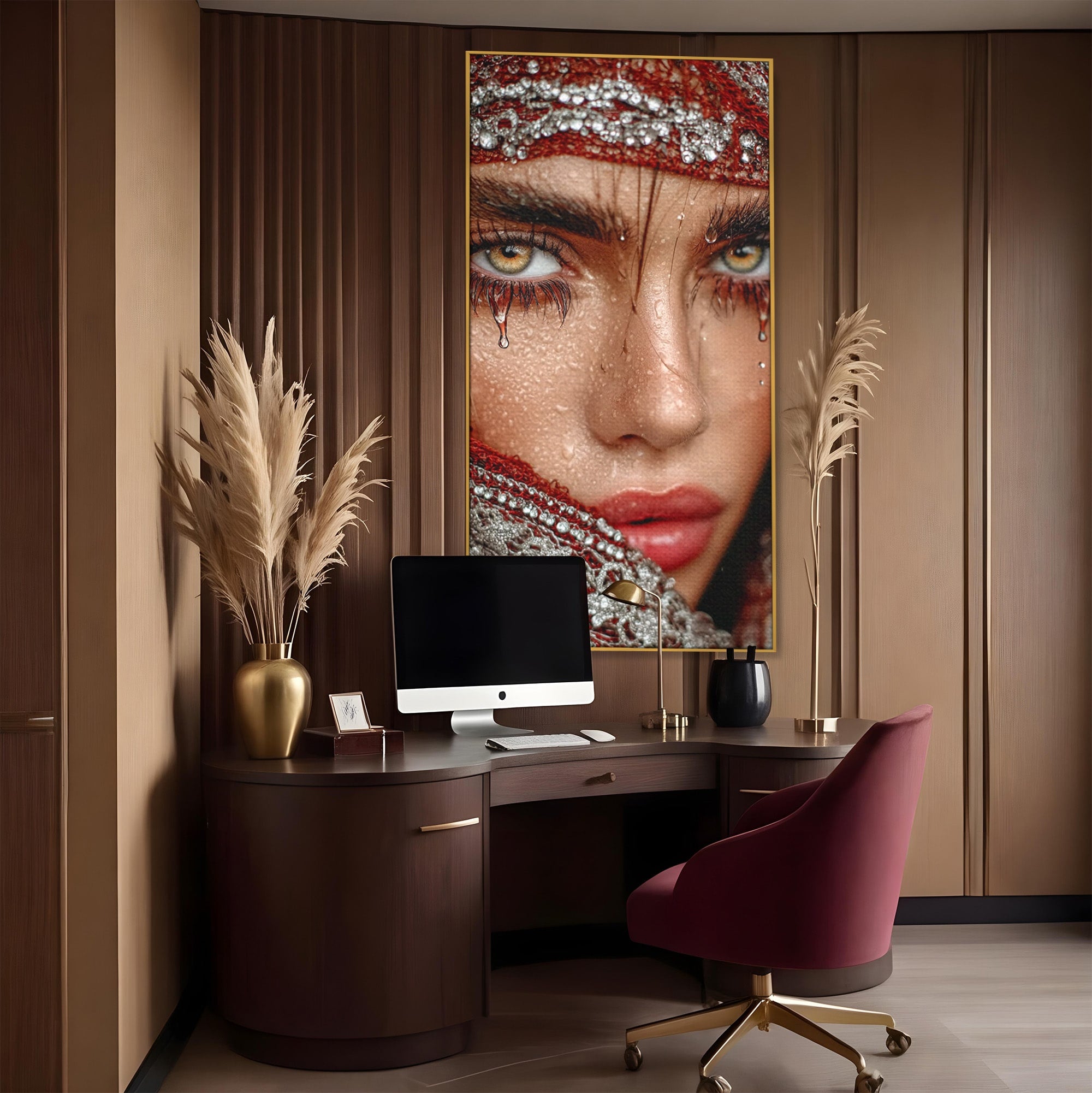 Tablou Canvas Premium LuxCanva® PI1353, Privire Hipnotica, Seductie, Exotic, Mister, Emotie, Detalii, Culori Vibrante, Living, Dormitor, Salon