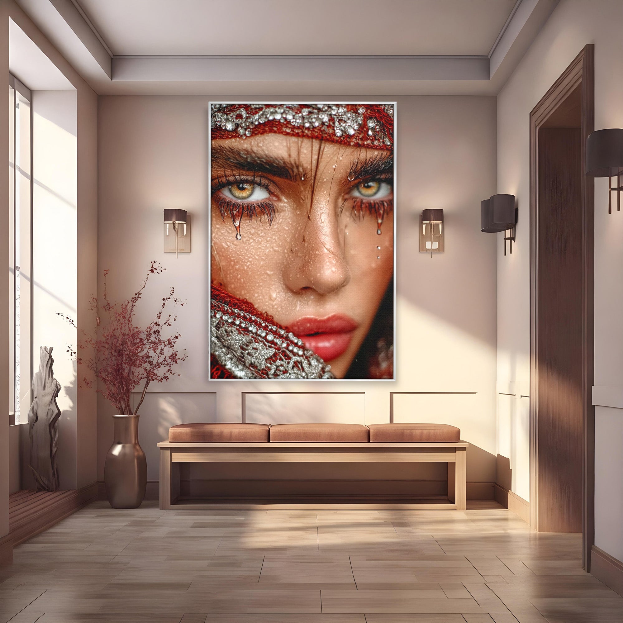 Tablou Canvas Premium LuxCanva® PI1353, Privire Hipnotica, Seductie, Exotic, Mister, Emotie, Detalii, Culori Vibrante, Living, Dormitor, Salon