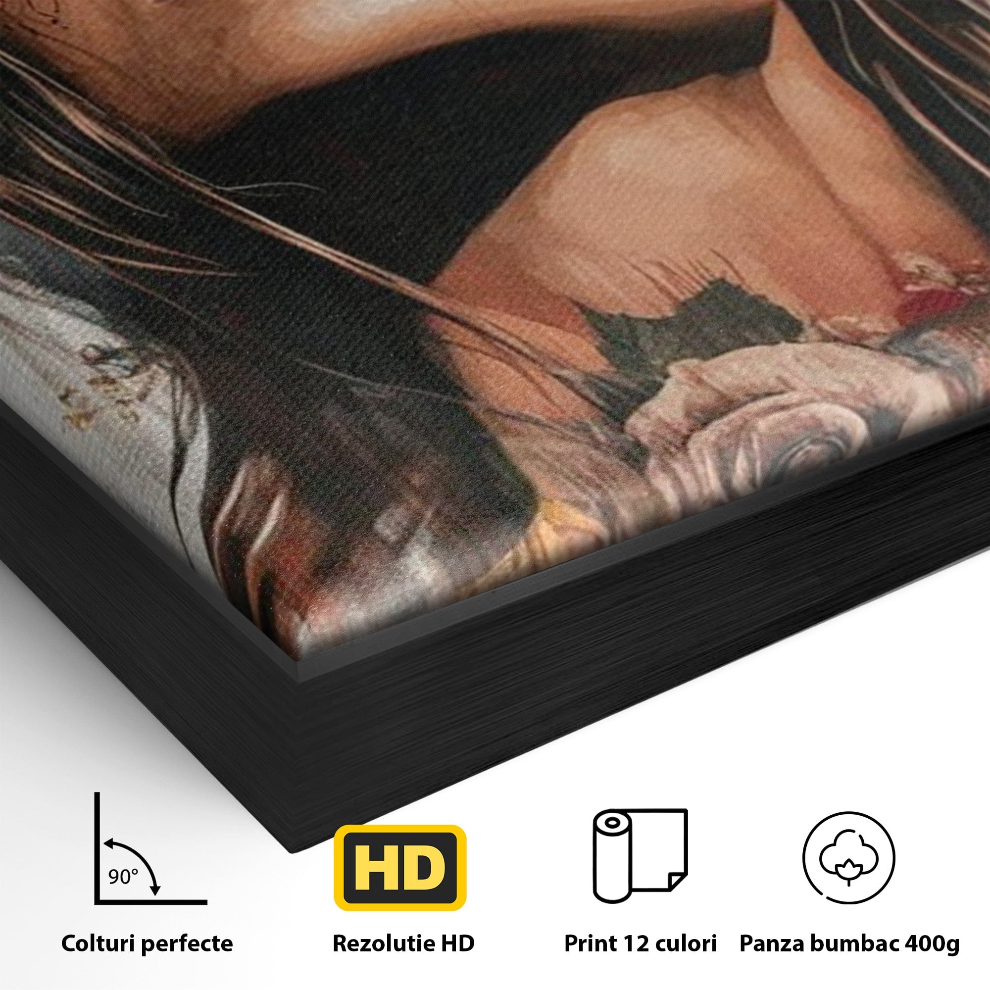 Tablou Canvas Premium LuxCanva® PI1355, Muza Boema, Floare, Feminitate, Coroana, Arta, Culori Vibrante, Living, Dormitor, Salon