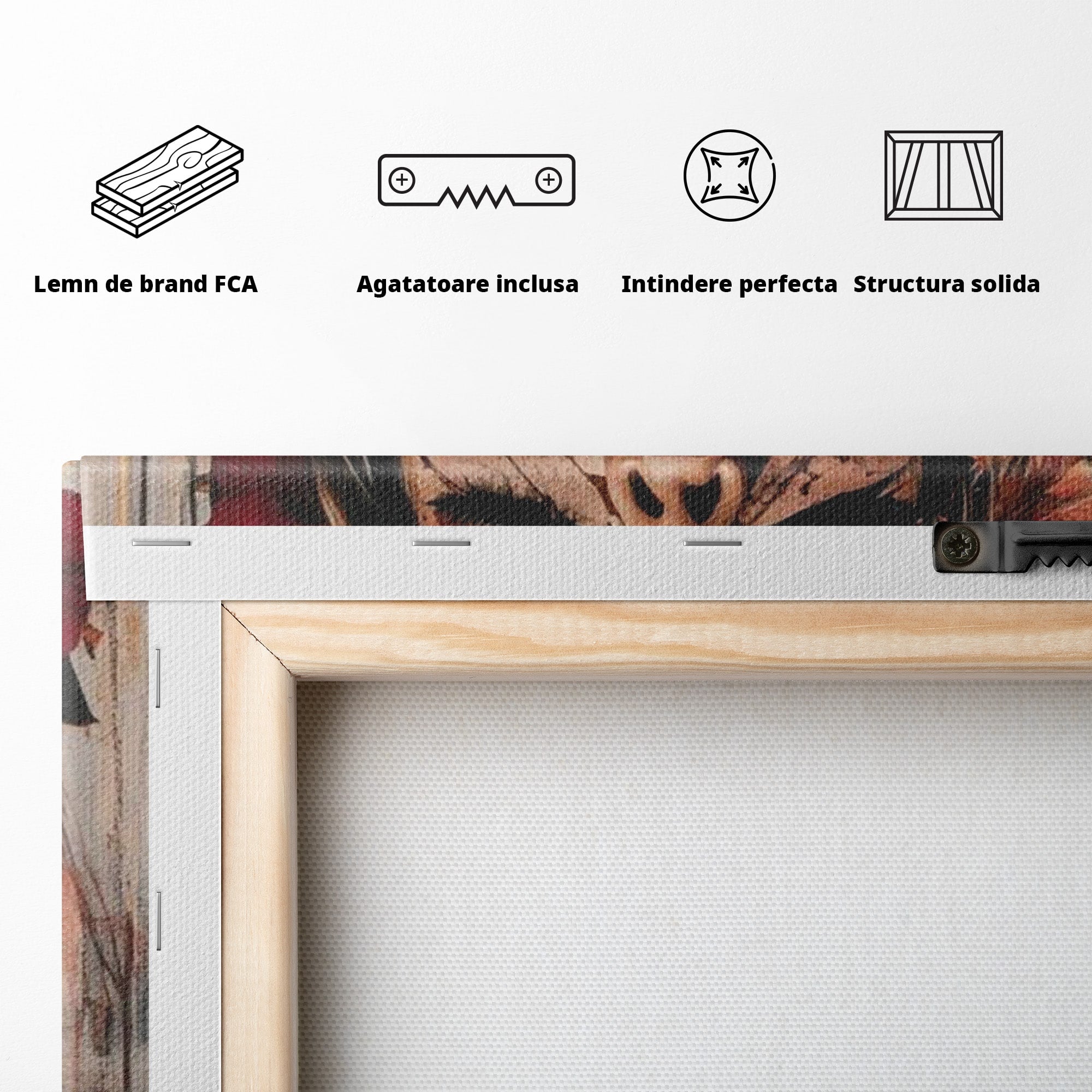 Tablou Canvas Premium LuxCanva® PI1355, Muza Boema, Floare, Feminitate, Coroana, Arta, Culori Vibrante, Living, Dormitor, Salon