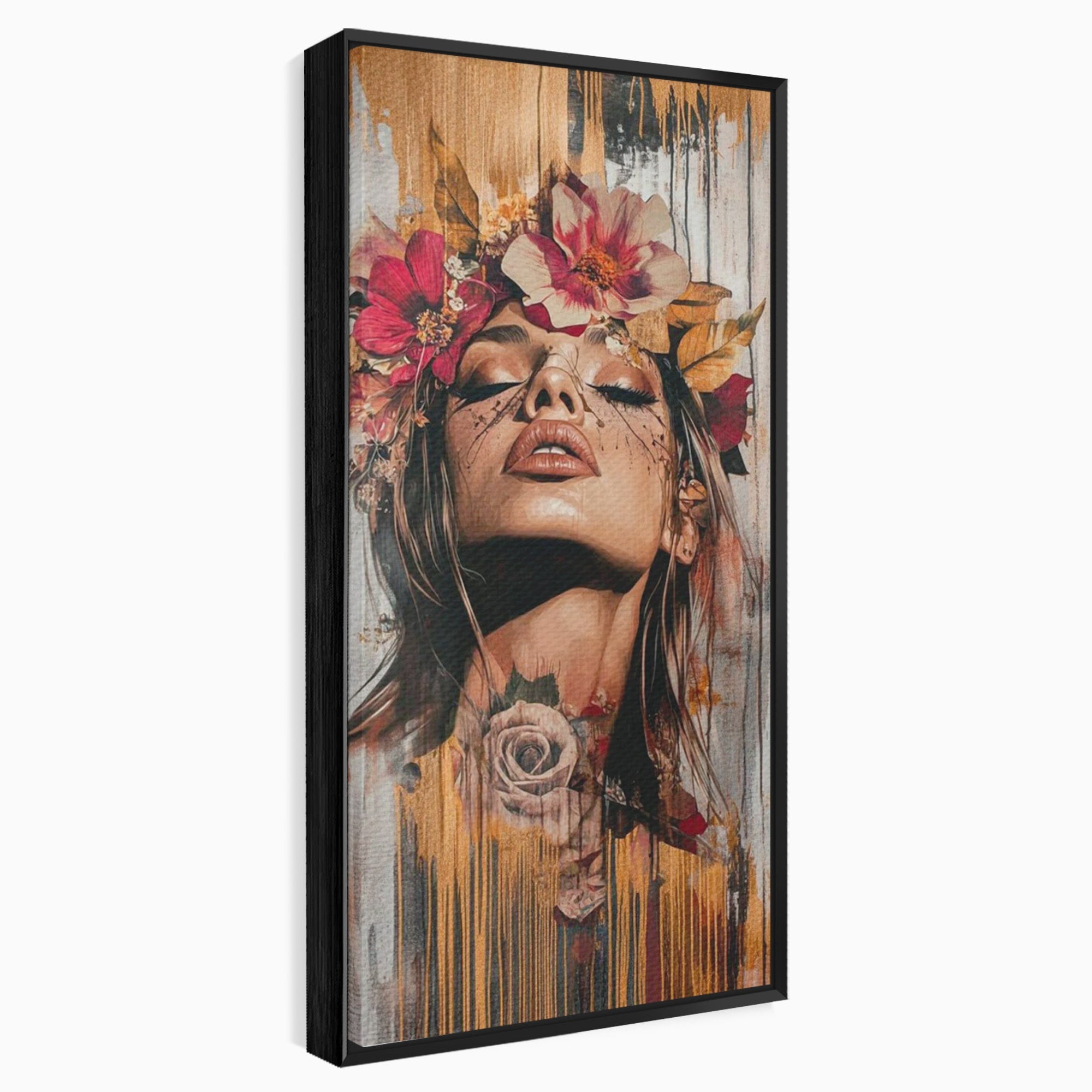 Tablou Canvas Premium LuxCanva® PI1355, Muza Boema, Floare, Feminitate, Coroana, Arta, Culori Vibrante, Living, Dormitor, Salon