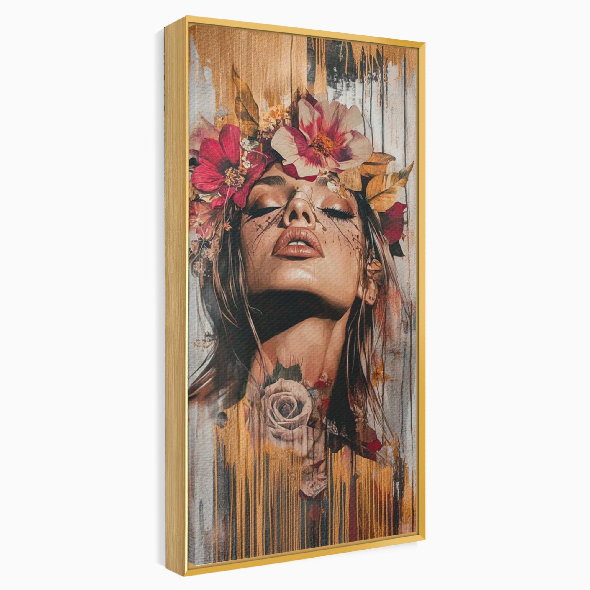 Tablou Canvas Premium LuxCanva® PI1355, Muza Boema, Floare, Feminitate, Coroana, Arta, Culori Vibrante, Living, Dormitor, Salon