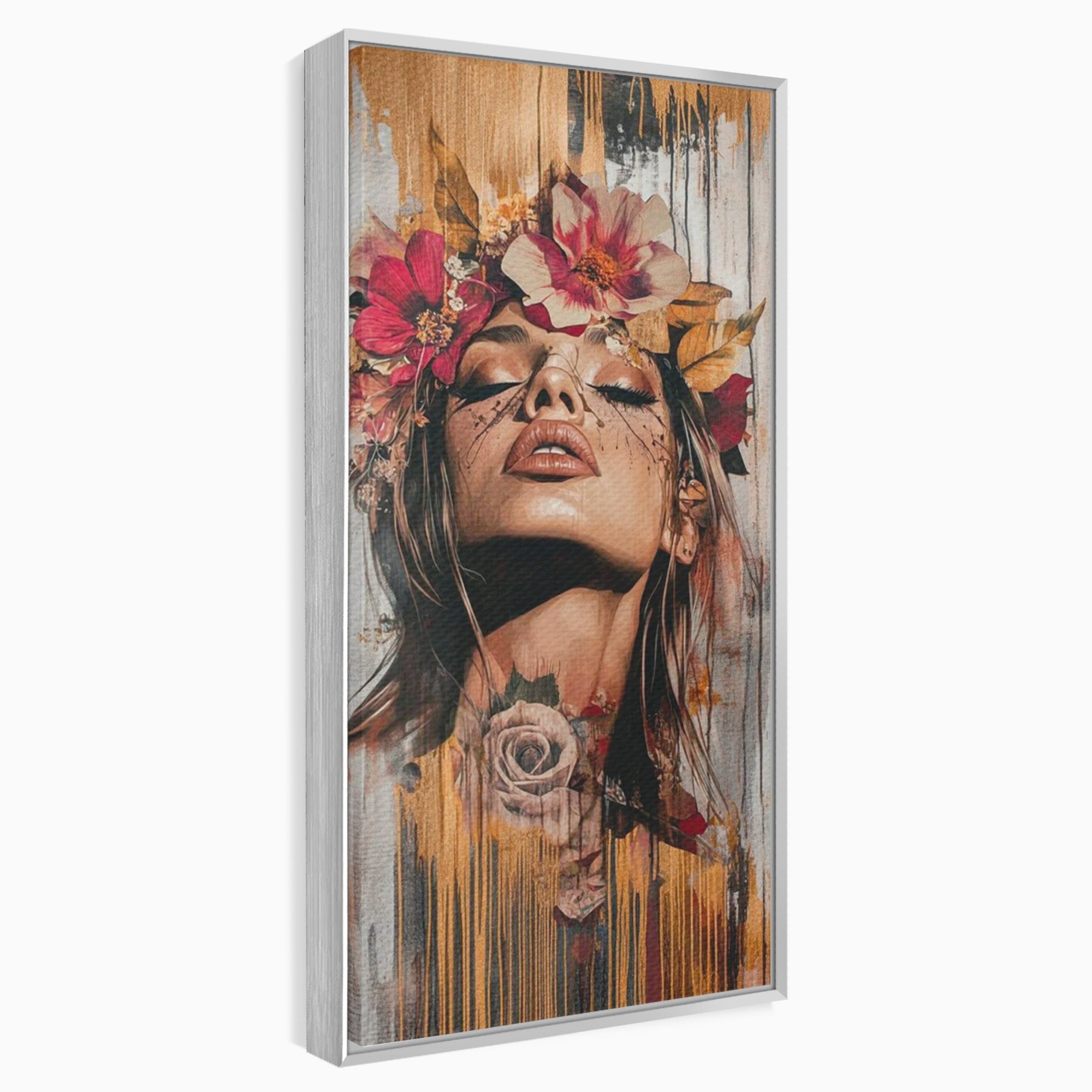Tablou Canvas Premium LuxCanva® PI1355, Muza Boema, Floare, Feminitate, Coroana, Arta, Culori Vibrante, Living, Dormitor, Salon