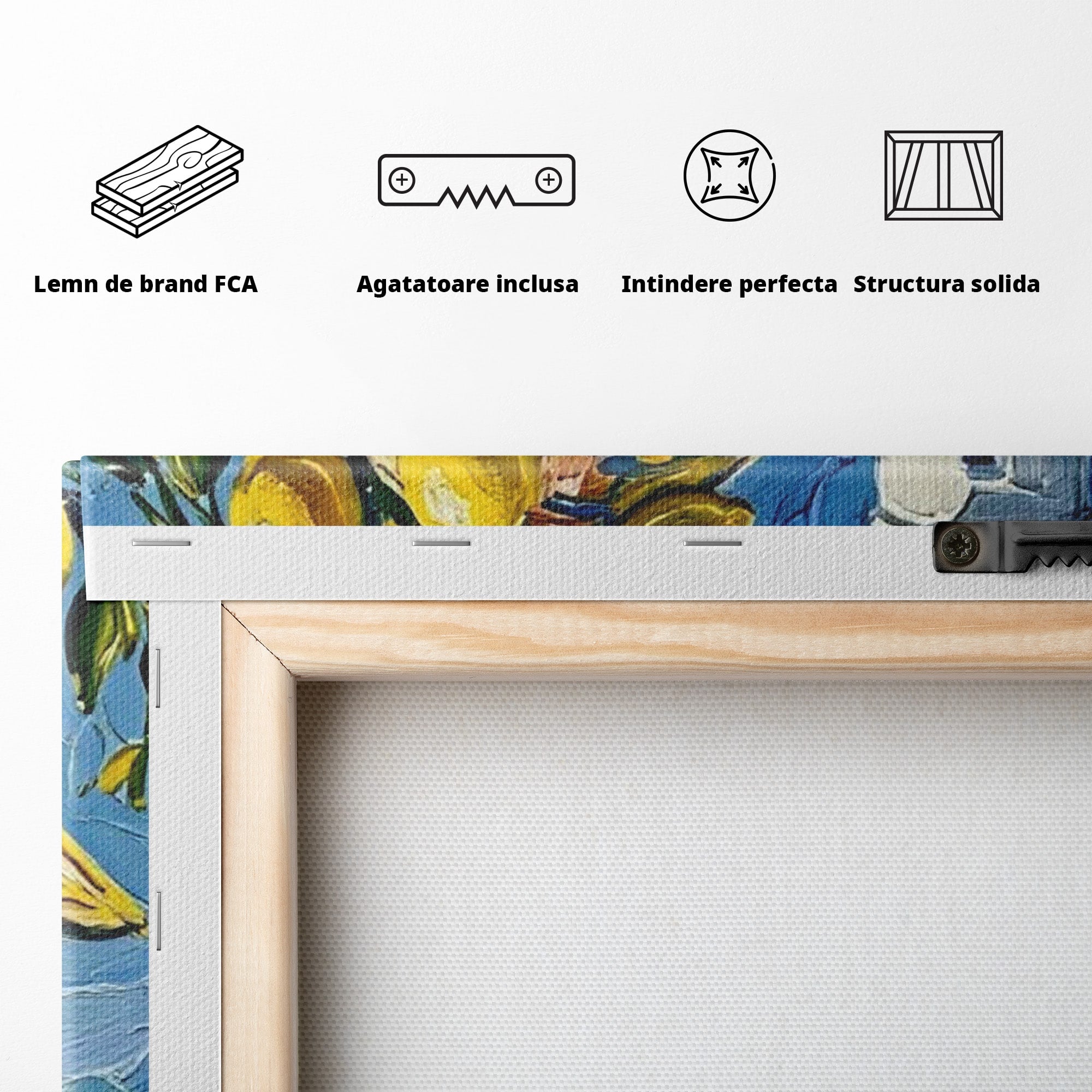 Tablou Canvas Premium LuxCanva® PI1357, Lamai sub Cerul Albastru, Femeie, Lamai, Far, Mare, Palarie, Amalfi, Culori Vibrante, Living, Dormitor, Bucatarie