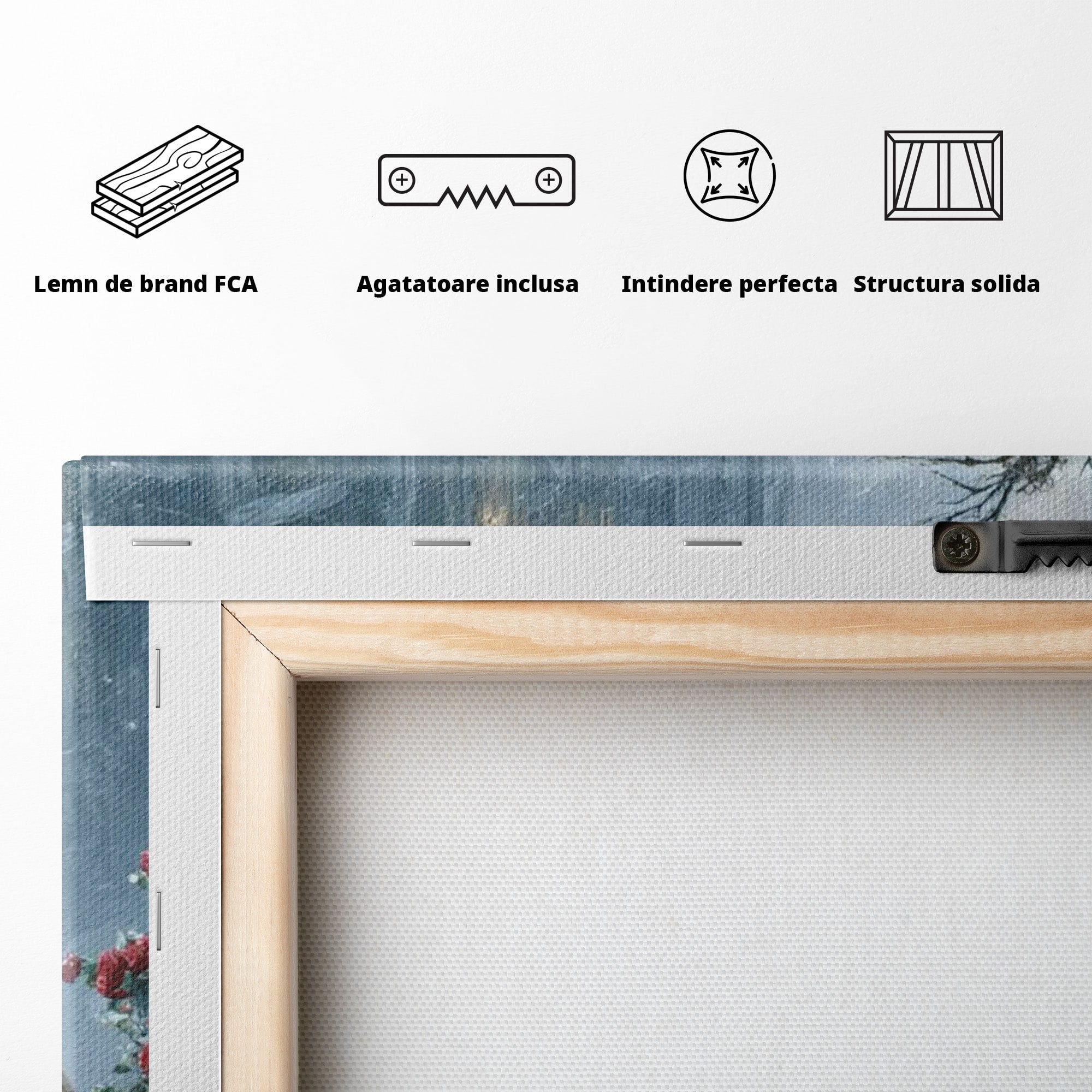 Tablou Canvas Premium LuxCanva® PI1359, Frumoasa Si Bestia, Basme, Iubire, Castel, Dans, Trandafiri, Belle, Culori Vibrante, Living, Dormitor, Camera Copii