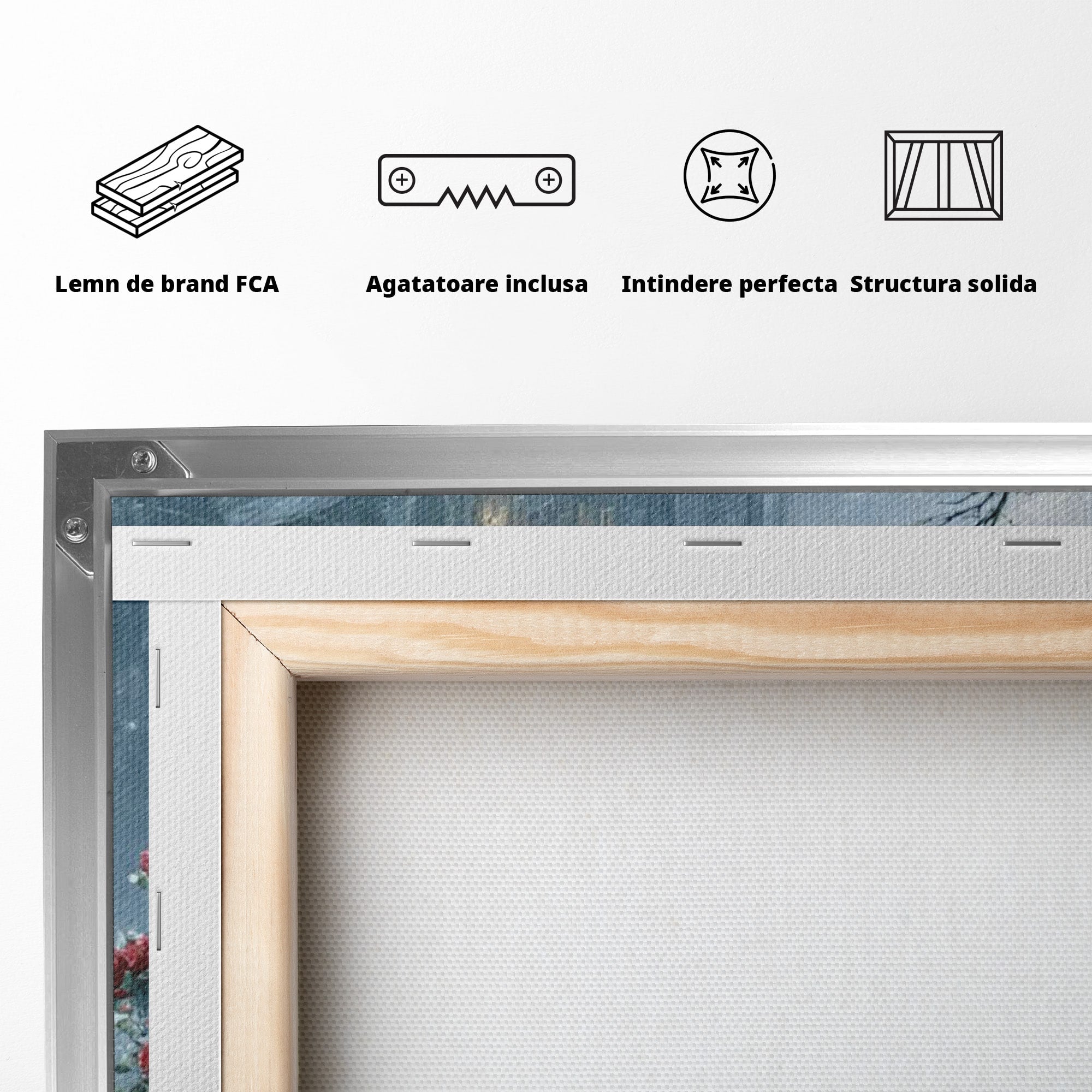 Tablou Canvas Premium LuxCanva® PI1359, Frumoasa Si Bestia, Basme, Iubire, Castel, Dans, Trandafiri, Belle, Culori Vibrante, Living, Dormitor, Camera Copii