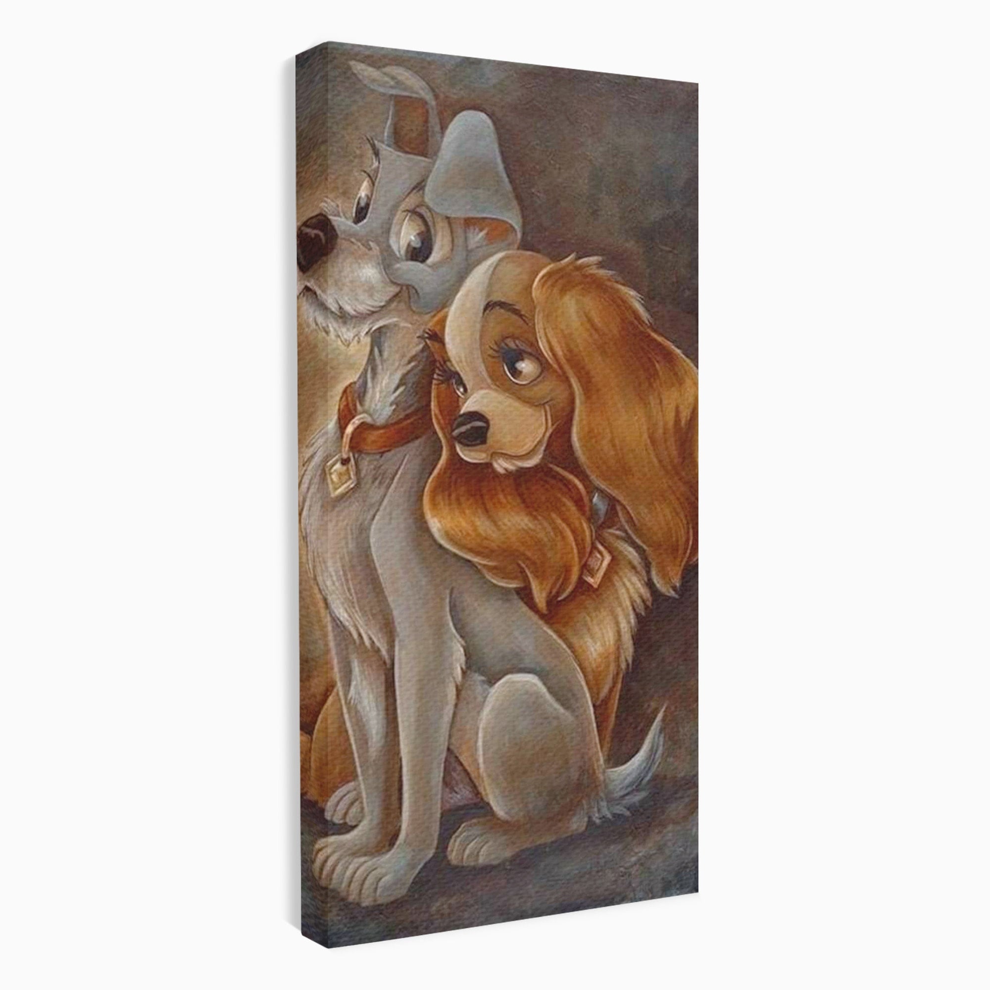 Tablou Canvas Premium LuxCanva® PI1360, Doamna si Vagabondul, Caini, Animatie, Disney, Iubire, Culori Vibrante, Living, Dormitor, Camera Copii