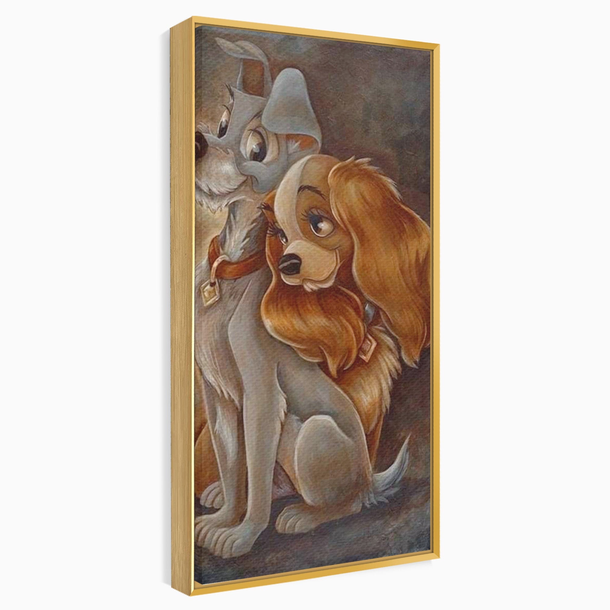 Tablou Canvas Premium LuxCanva® PI1360, Doamna si Vagabondul, Caini, Animatie, Disney, Iubire, Culori Vibrante, Living, Dormitor, Camera Copii