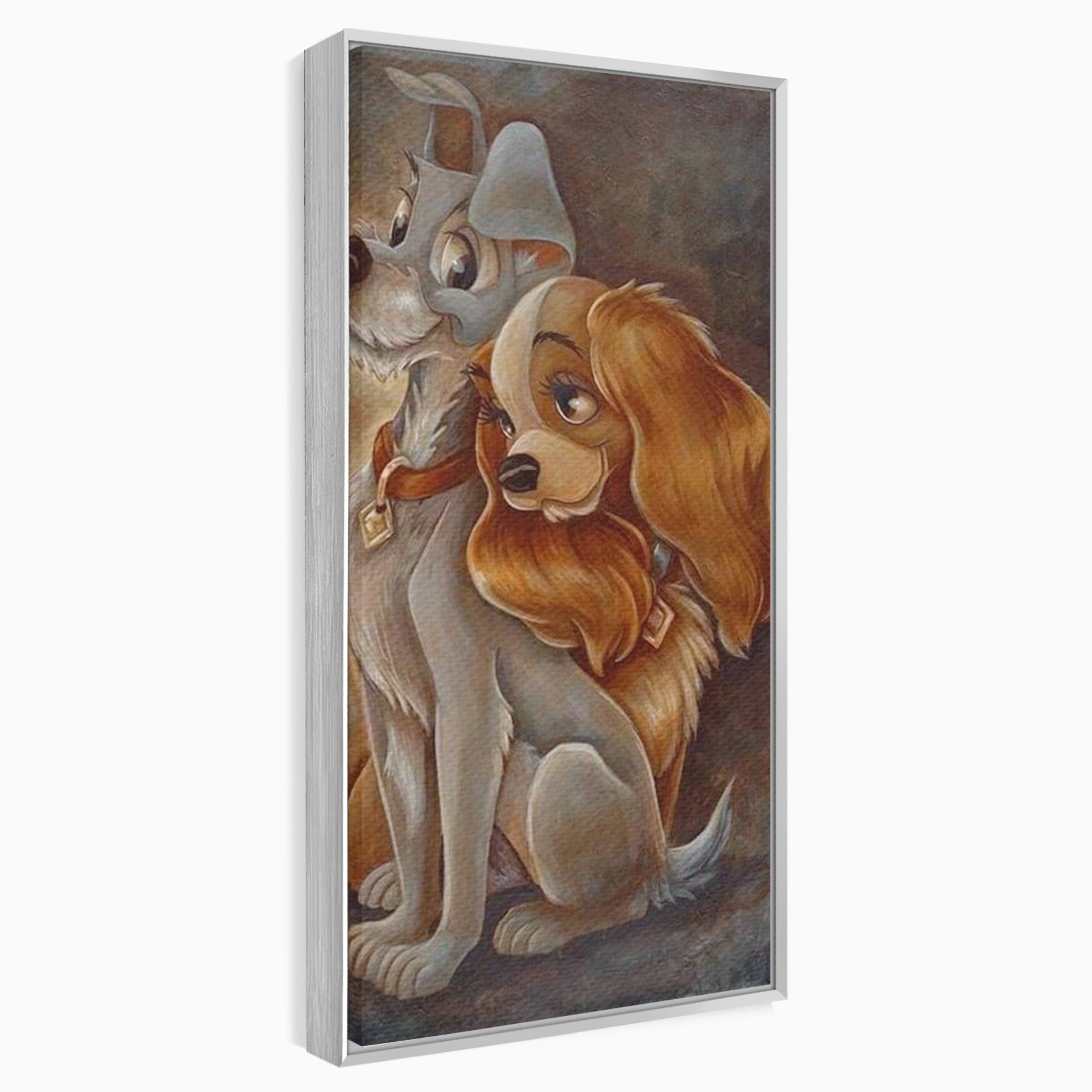 Tablou Canvas Premium LuxCanva® PI1360, Doamna si Vagabondul, Caini, Animatie, Disney, Iubire, Culori Vibrante, Living, Dormitor, Camera Copii