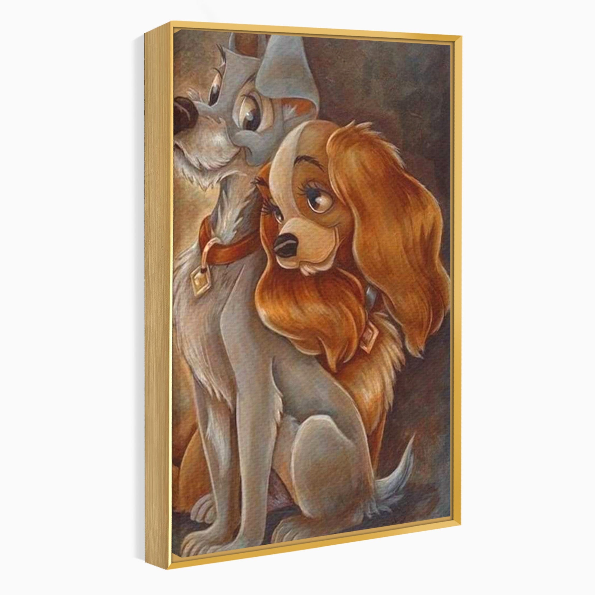 Tablou Canvas Premium LuxCanva® PI1360, Doamna si Vagabondul, Caini, Animatie, Disney, Iubire, Culori Vibrante, Living, Dormitor, Camera Copii
