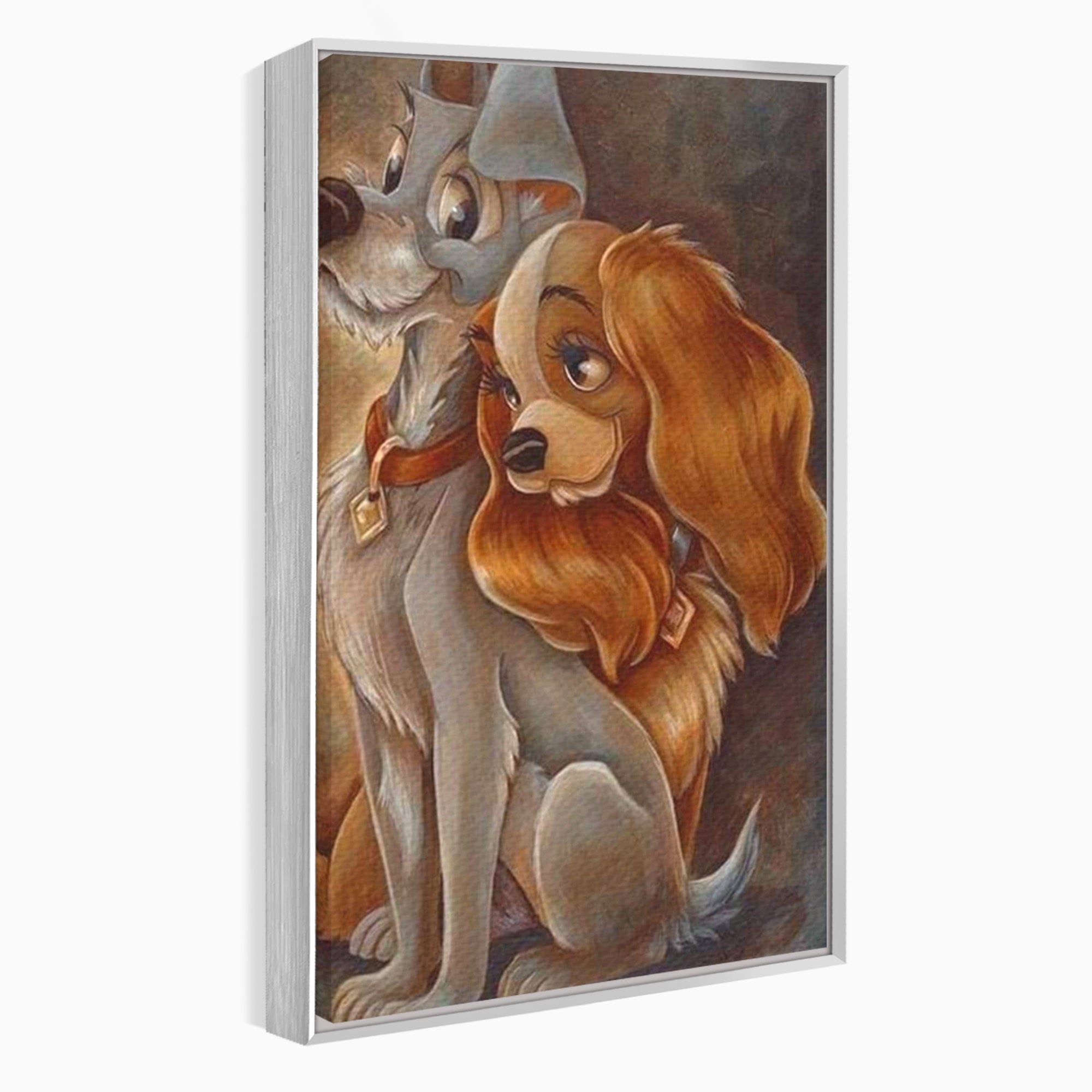Tablou Canvas Premium LuxCanva® PI1360, Doamna si Vagabondul, Caini, Animatie, Disney, Iubire, Culori Vibrante, Living, Dormitor, Camera Copii