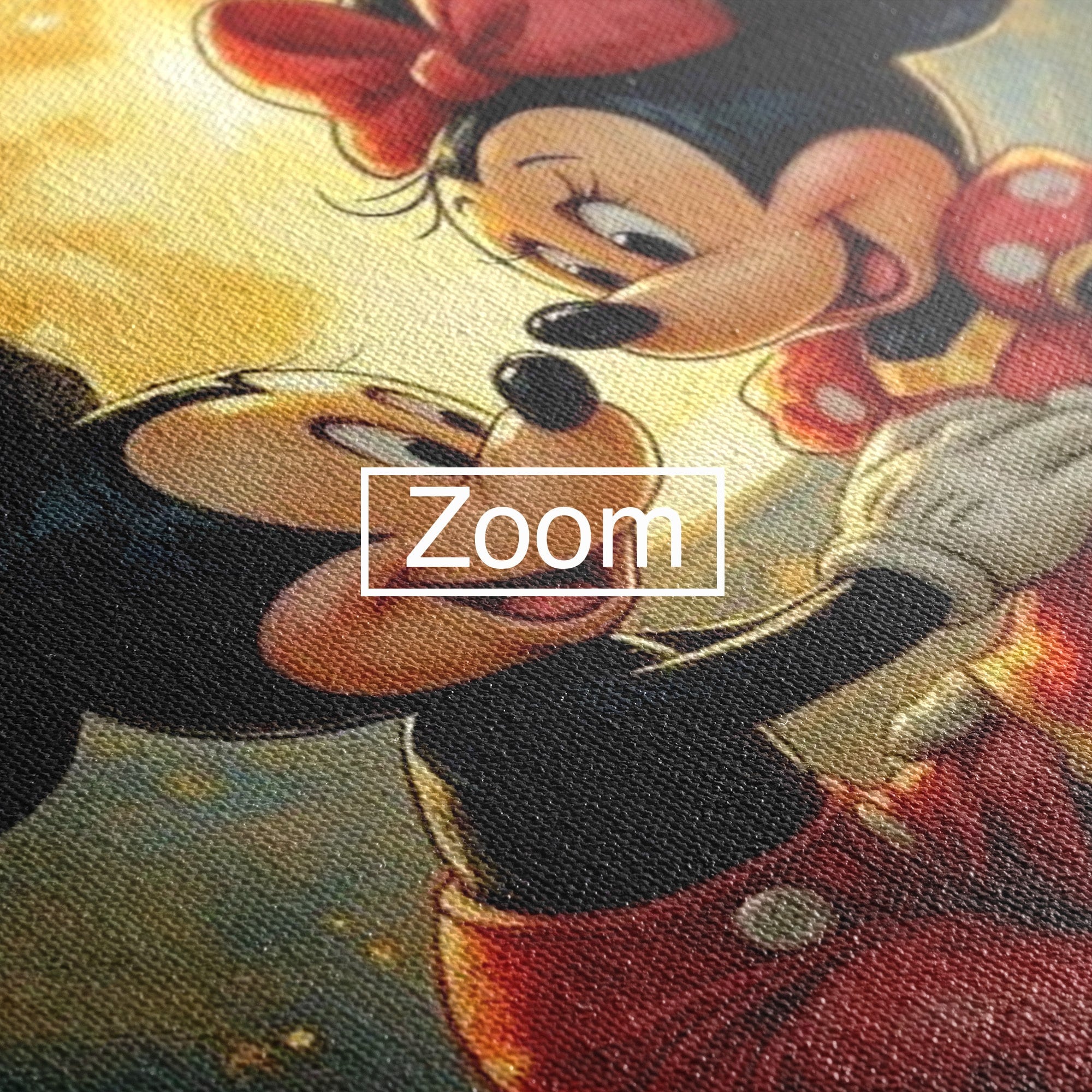 Tablou Canvas Premium LuxCanva® PI1361, Iubire Sub Clar De Luna, Mickey, Iubire, Minnie, Disney, Fantezie, Culori Vibrante, Living, Dormitor, Camera Copii