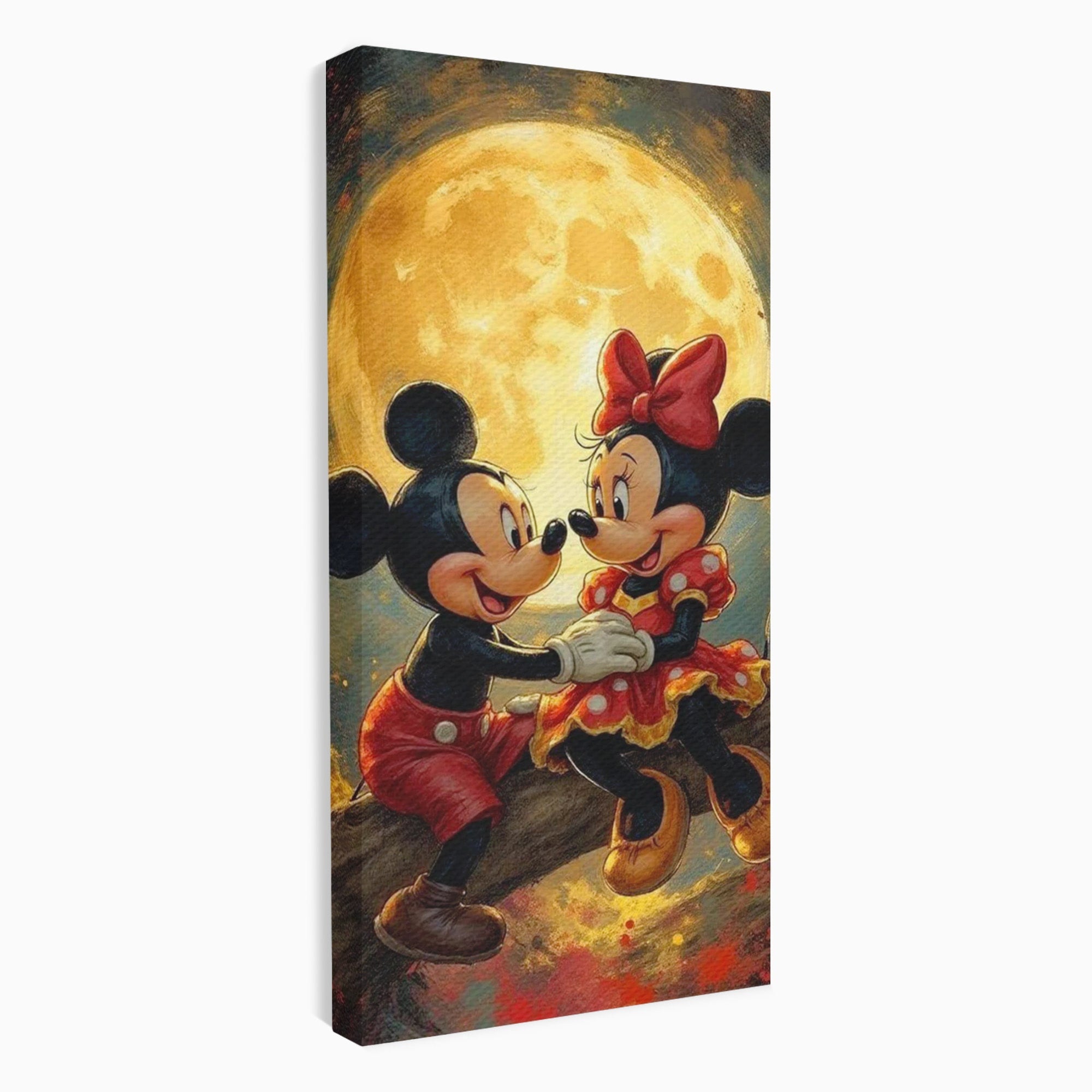 Tablou Canvas Premium LuxCanva® PI1361, Iubire Sub Clar De Luna, Mickey, Iubire, Minnie, Disney, Fantezie, Culori Vibrante, Living, Dormitor, Camera Copii