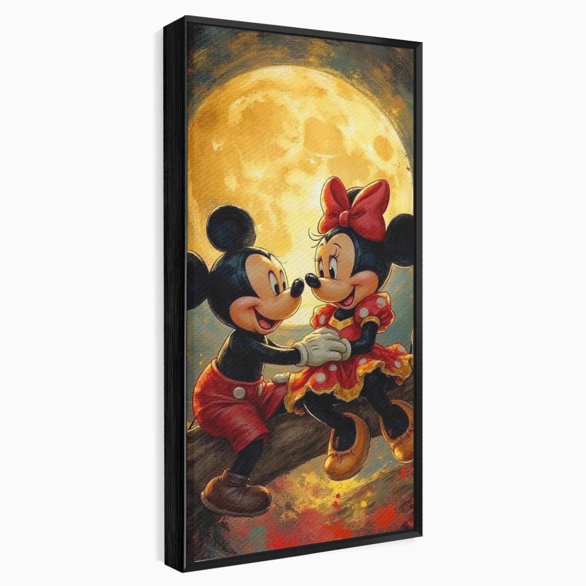 Tablou Canvas Premium LuxCanva® PI1361, Iubire Sub Clar De Luna, Mickey, Iubire, Minnie, Disney, Fantezie, Culori Vibrante, Living, Dormitor, Camera Copii