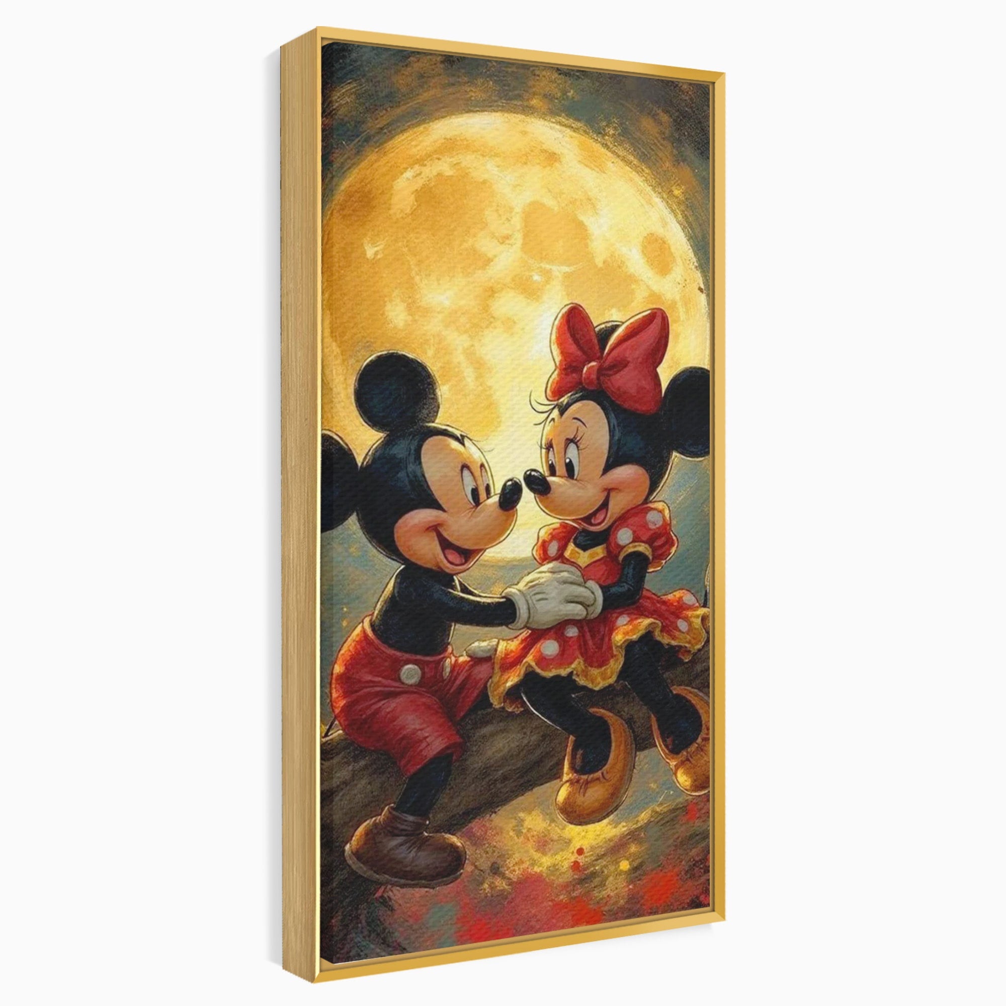 Tablou Canvas Premium LuxCanva® PI1361, Iubire Sub Clar De Luna, Mickey, Iubire, Minnie, Disney, Fantezie, Culori Vibrante, Living, Dormitor, Camera Copii