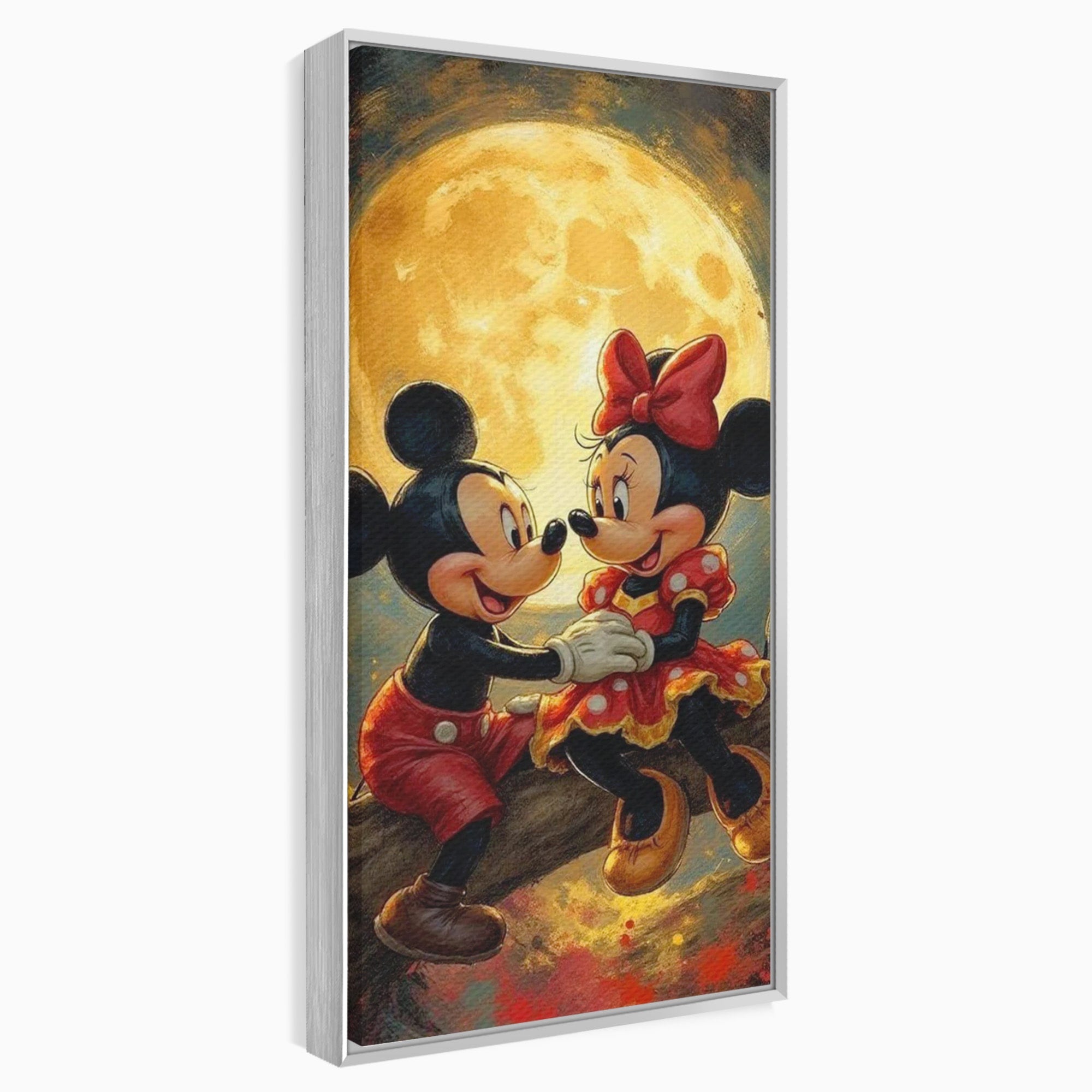 Tablou Canvas Premium LuxCanva® PI1361, Iubire Sub Clar De Luna, Mickey, Iubire, Minnie, Disney, Fantezie, Culori Vibrante, Living, Dormitor, Camera Copii