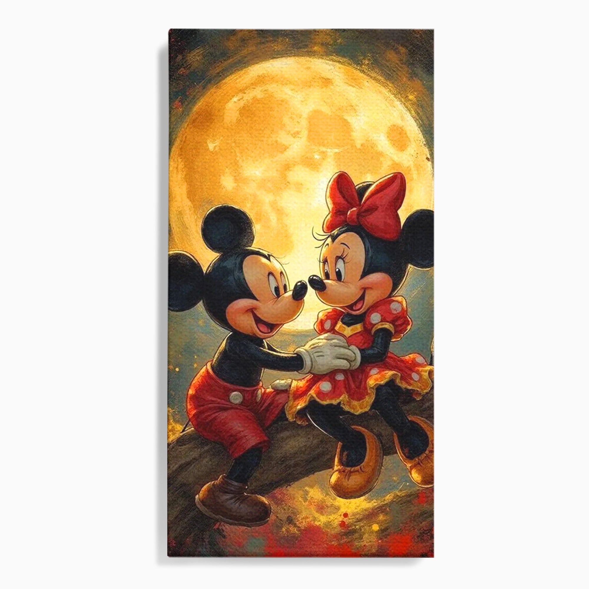 Tablou Canvas Premium LuxCanva® PI1361, Iubire Sub Clar De Luna, Mickey, Iubire, Minnie, Disney, Fantezie, Culori Vibrante, Living, Dormitor, Camera Copii
