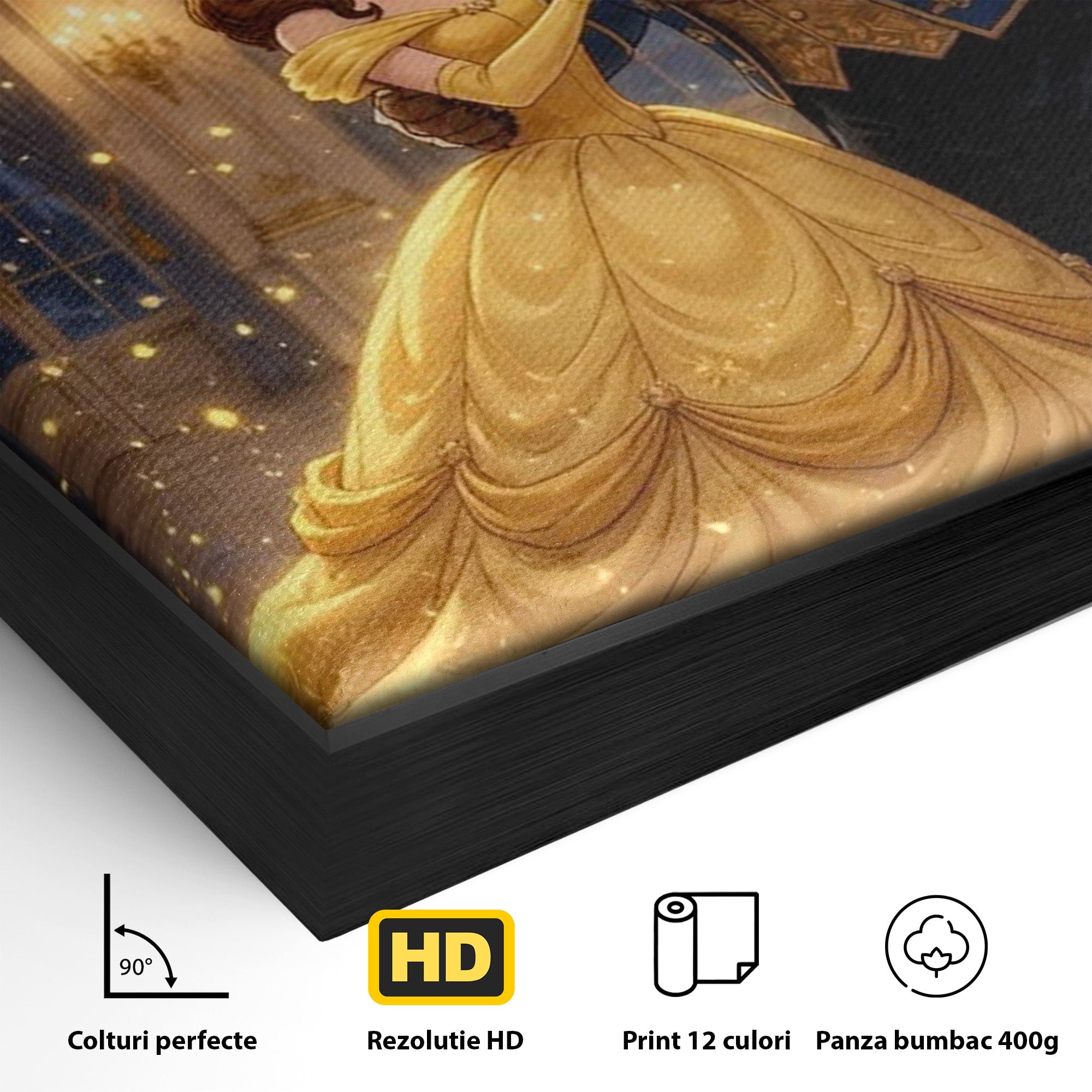 Tablou Canvas Premium LuxCanva® PI1362, Balul de Poveste, Dans, Candelabru, Romantism, Poveste, Rochie, Culori Vibrante, Living, Dormitor, Camera Copii