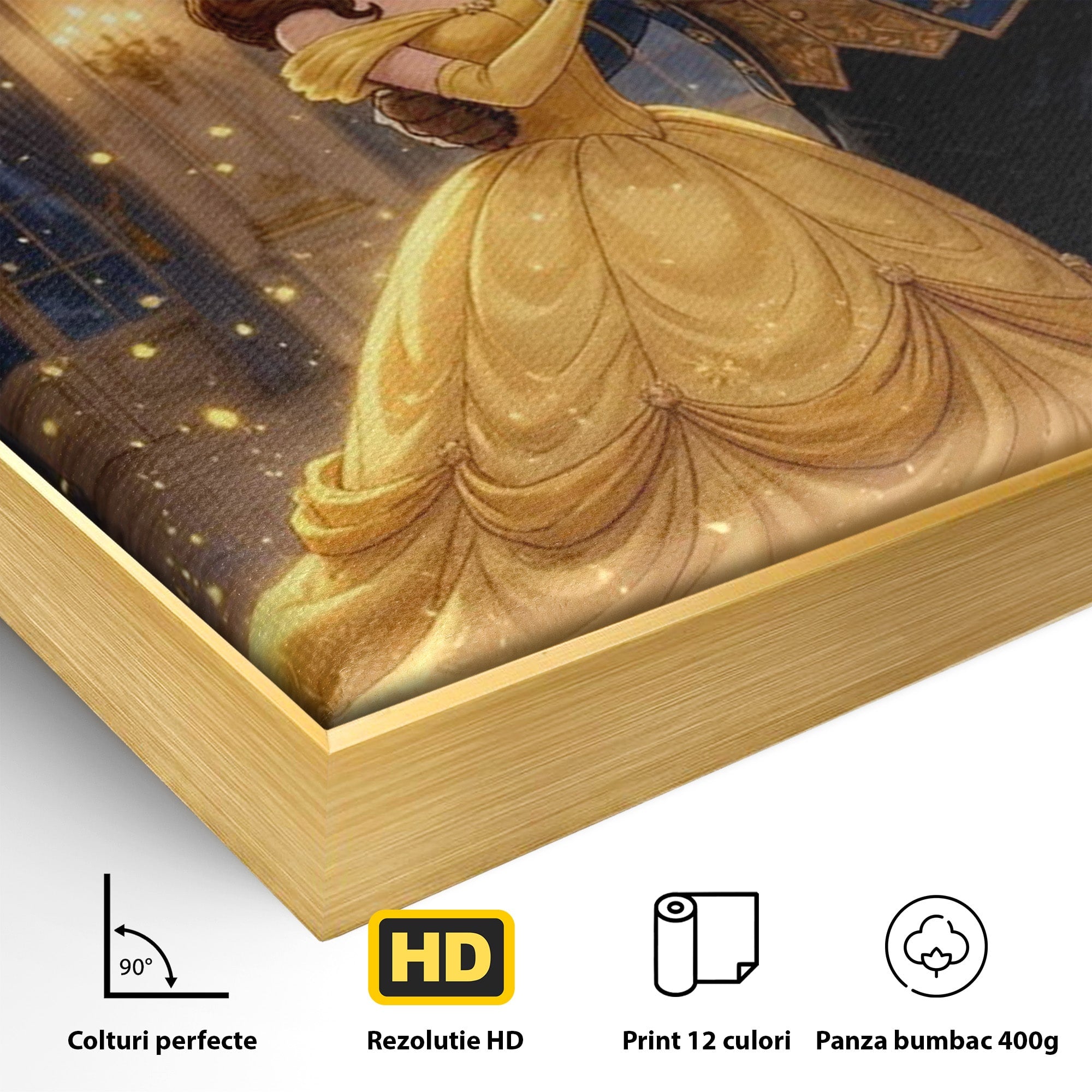 Tablou Canvas Premium LuxCanva® PI1362, Balul de Poveste, Dans, Candelabru, Romantism, Poveste, Rochie, Culori Vibrante, Living, Dormitor, Camera Copii