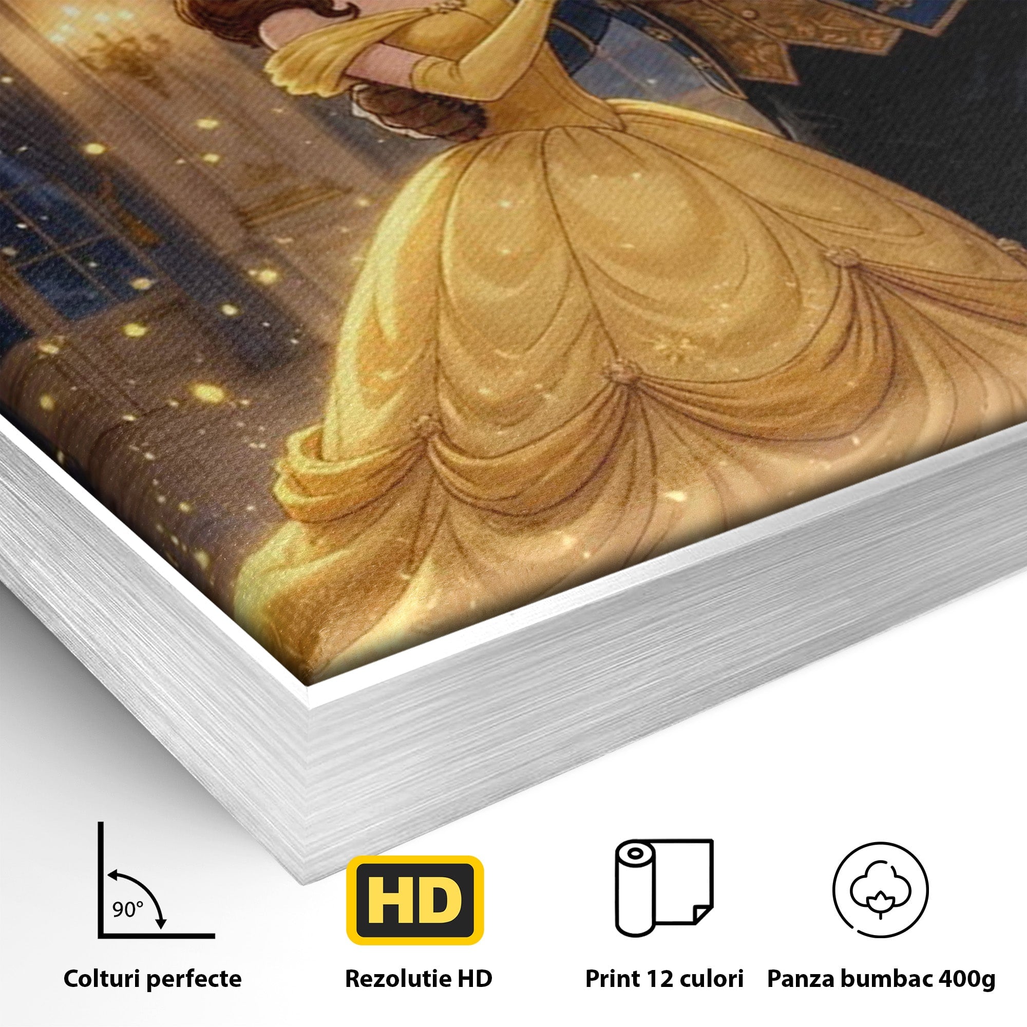 Tablou Canvas Premium LuxCanva® PI1362, Balul de Poveste, Dans, Candelabru, Romantism, Poveste, Rochie, Culori Vibrante, Living, Dormitor, Camera Copii