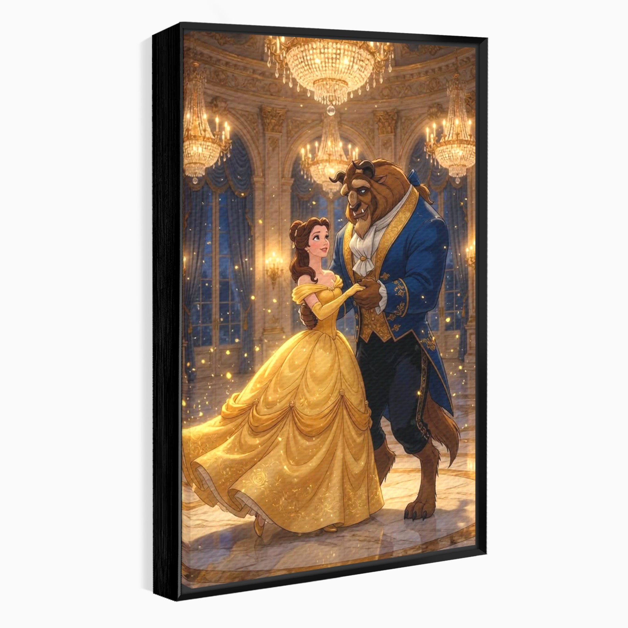 Tablou Canvas Premium LuxCanva® PI1362, Balul de Poveste, Dans, Candelabru, Romantism, Poveste, Rochie, Culori Vibrante, Living, Dormitor, Camera Copii