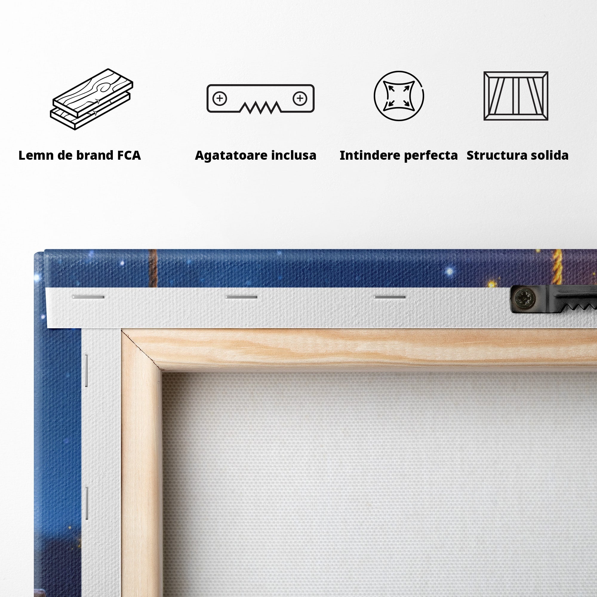 Tablou Canvas Premium LuxCanva® PI1363, Noapte in Zootopia, Animatie, Prietenie, Juddy, Stele, Nick, Culori Vibrante, Living, Dormitor, Camera Copii