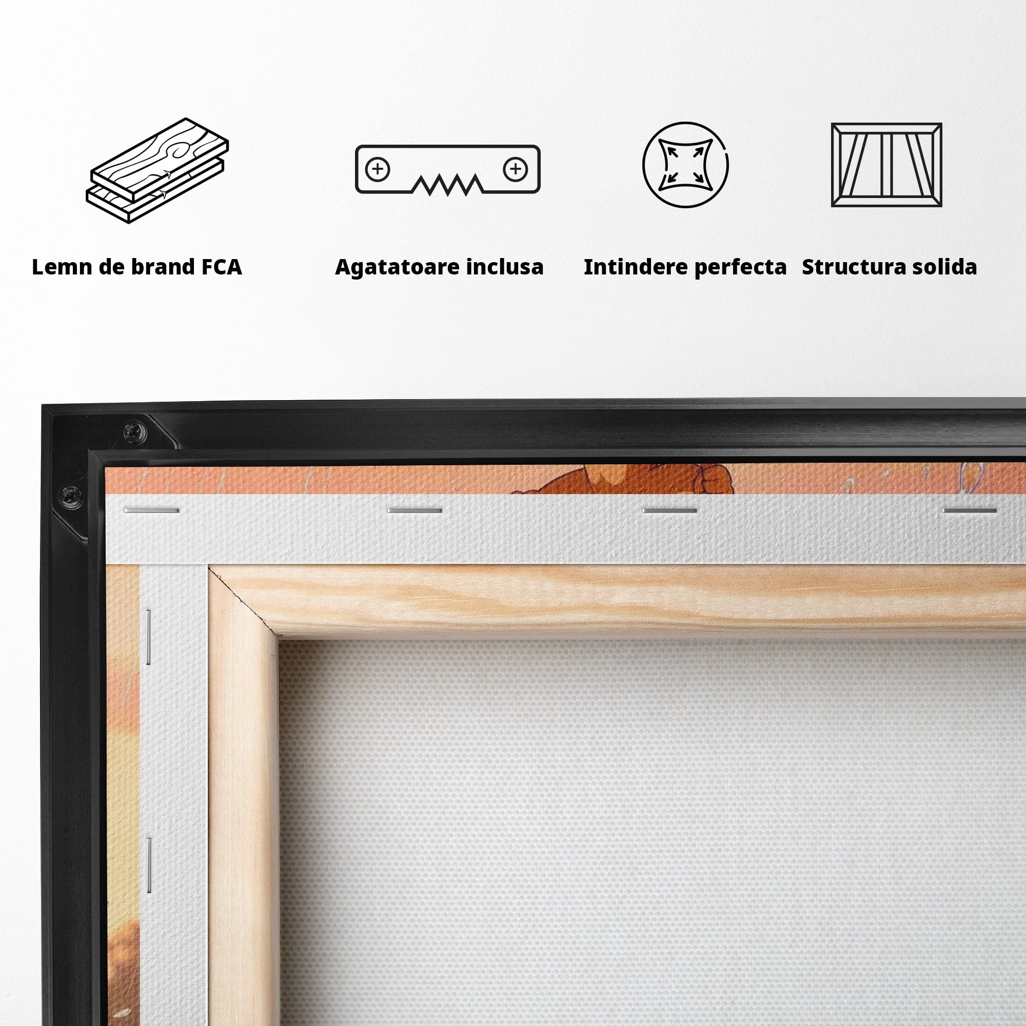 Tablou Canvas Premium LuxCanva® PI1364, Aventura Vesela, Desene Animate, Prietenie, Umbrela, Tom, Jerry, Culori Vibrante, Living, Dormitor, Camera Copii