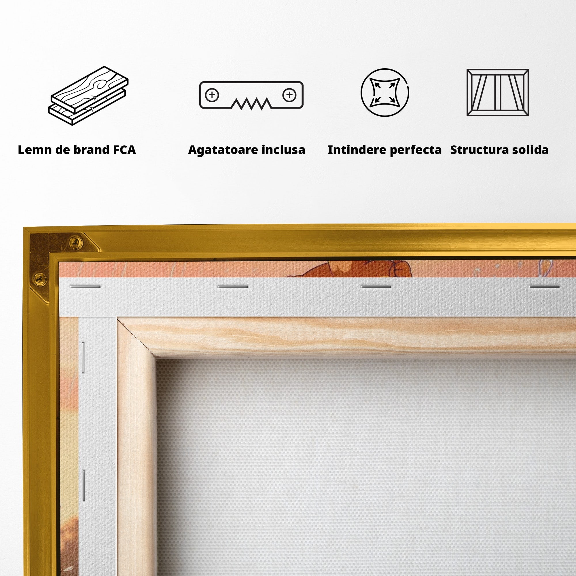 Tablou Canvas Premium LuxCanva® PI1364, Aventura Vesela, Desene Animate, Prietenie, Umbrela, Tom, Jerry, Culori Vibrante, Living, Dormitor, Camera Copii