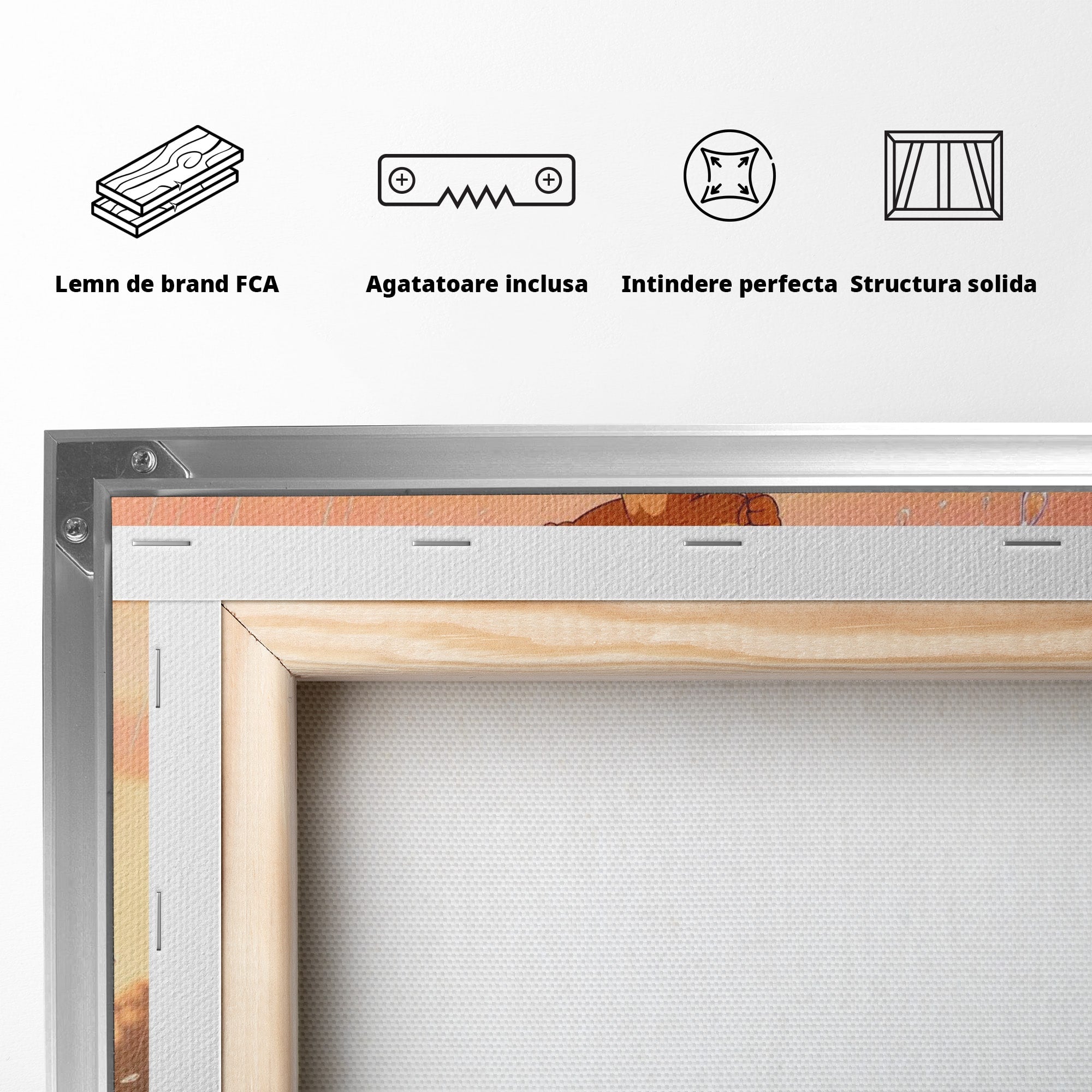 Tablou Canvas Premium LuxCanva® PI1364, Aventura Vesela, Desene Animate, Prietenie, Umbrela, Tom, Jerry, Culori Vibrante, Living, Dormitor, Camera Copii