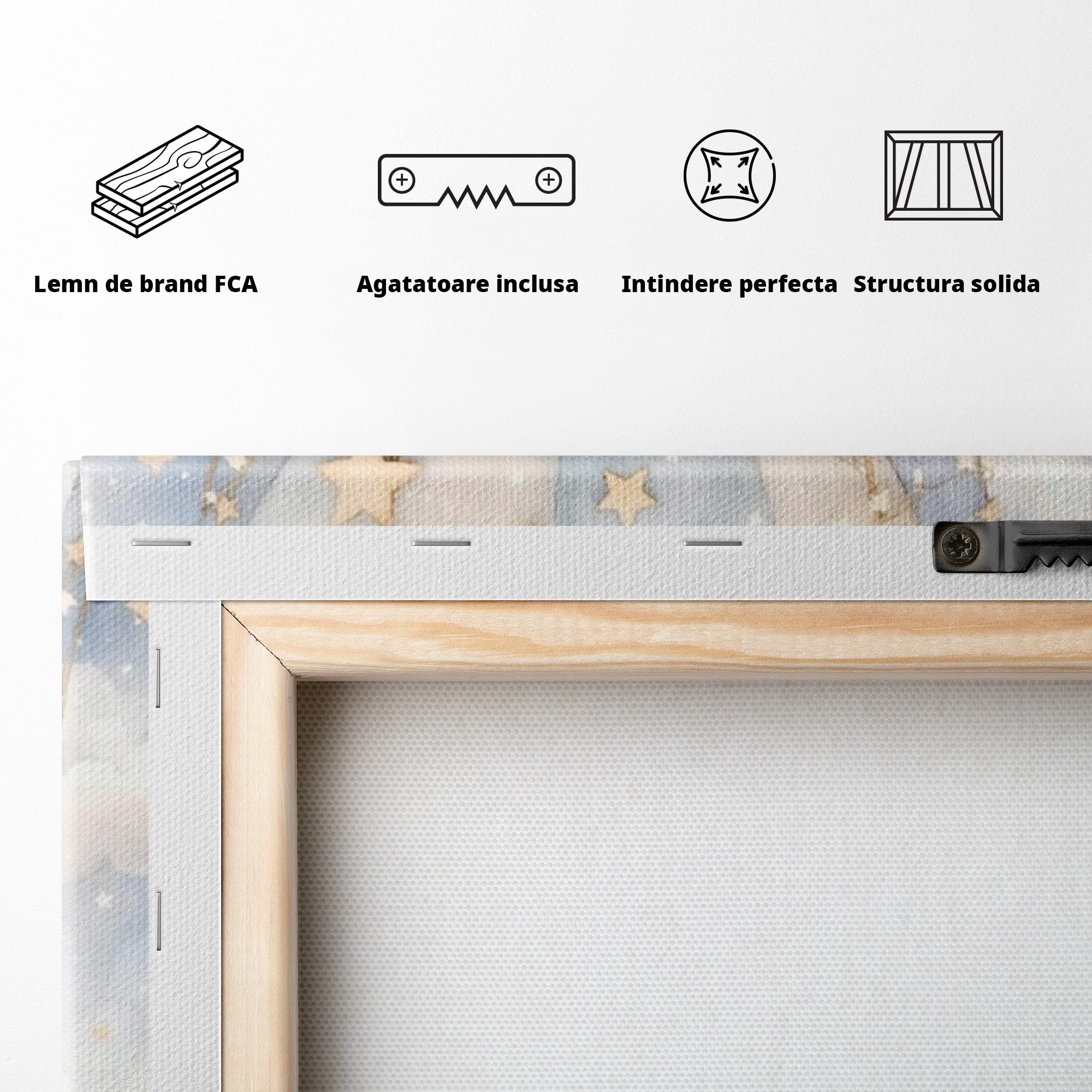 Tablou Canvas Premium LuxCanva® PI1366, Vis Deasupra Norilor, Elefant, Balon, Aer Cald, Nori, Copil, Culori Vibrante, Dormitor, Camera Copii
