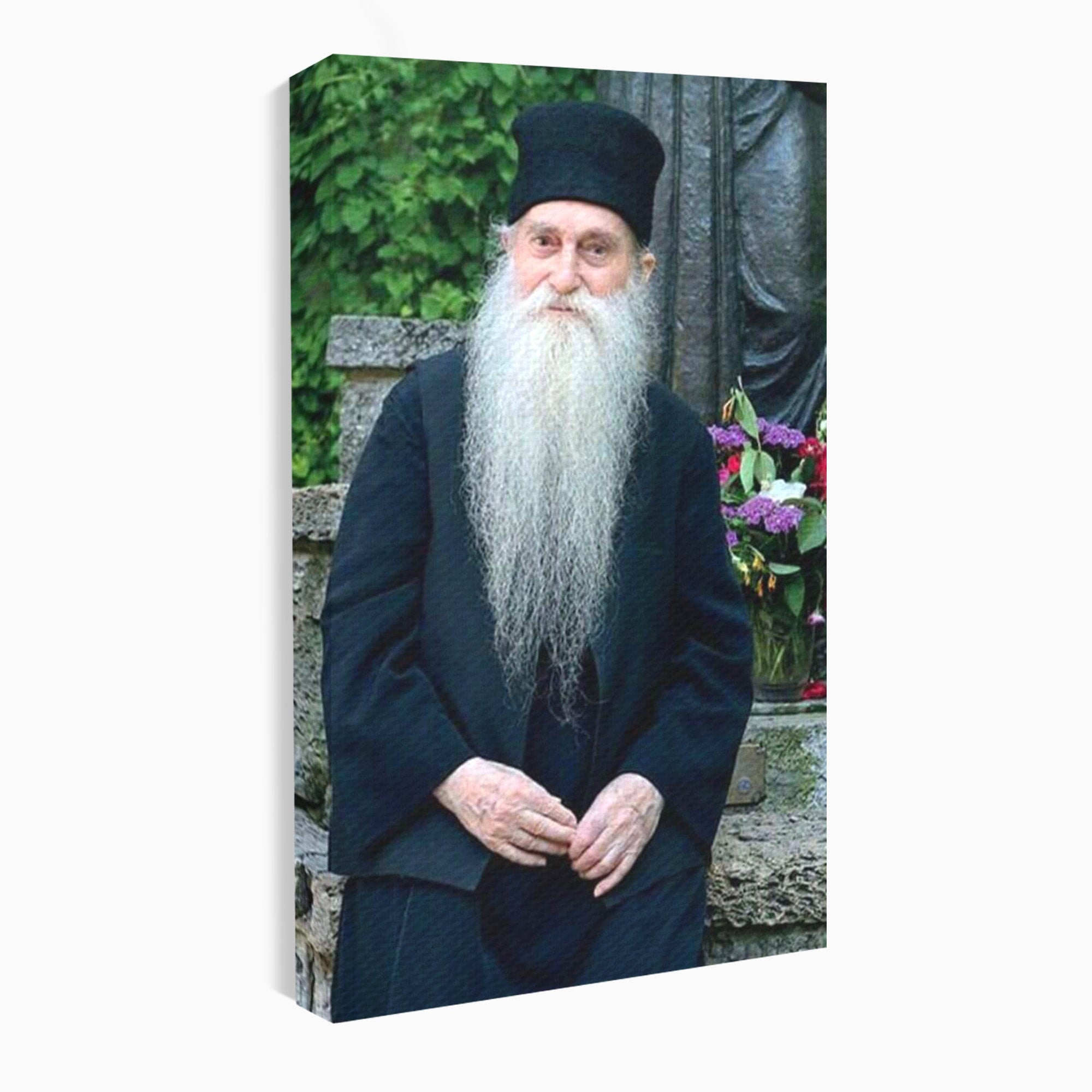 Tablou Canvas Premium LuxCanva® PI1368, Arsenie Papacioc, Calugar, Gradina, Spiritualitate, Portret, Culori Vibrante, Living, Dormitor