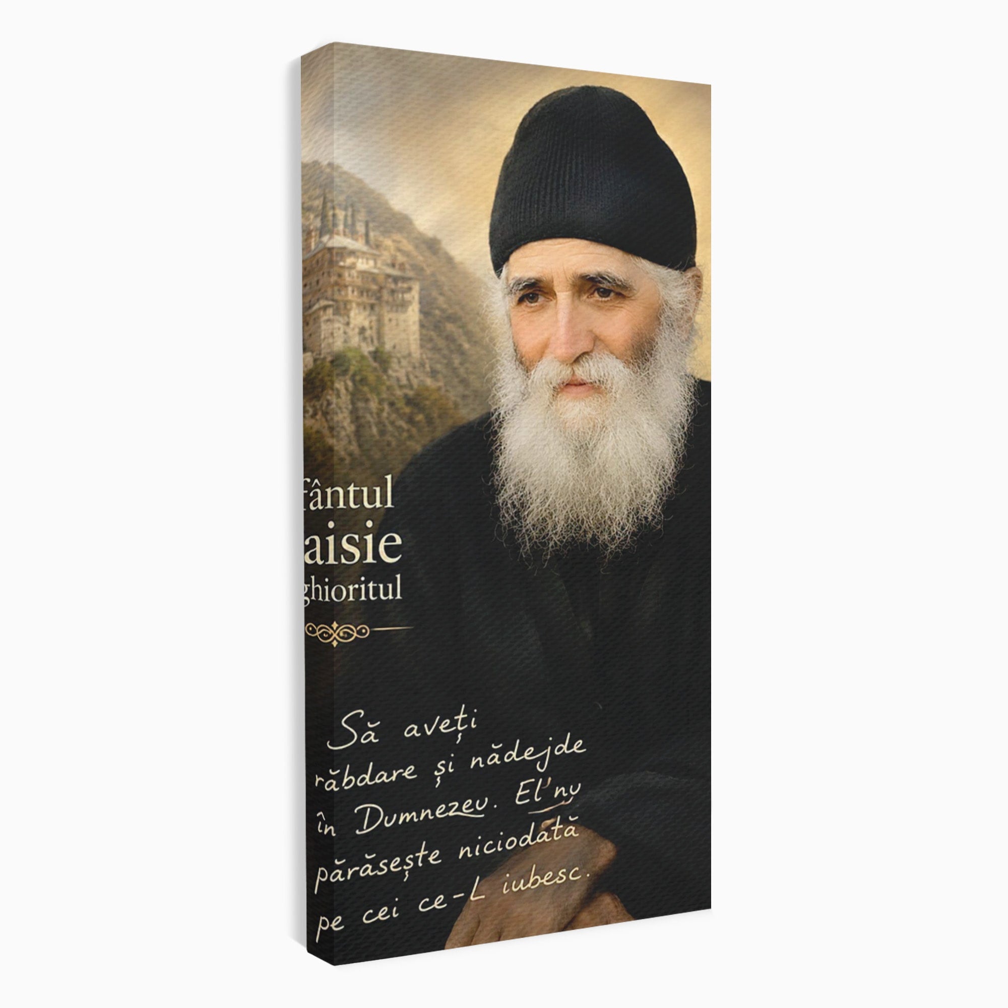 Tablou Canvas Premium LuxCanva® PI1369, Sfântul Paisie Aghioritul, Religie, Portret, Spiritualitate, Credinta, Culori Vibrante, Living, Dormitor, Salon
