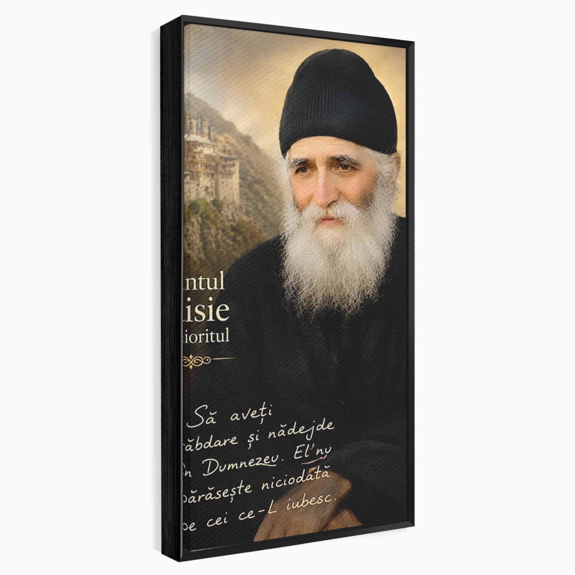 Tablou Canvas Premium LuxCanva® PI1369, Sfântul Paisie Aghioritul, Religie, Portret, Spiritualitate, Credinta, Culori Vibrante, Living, Dormitor, Salon