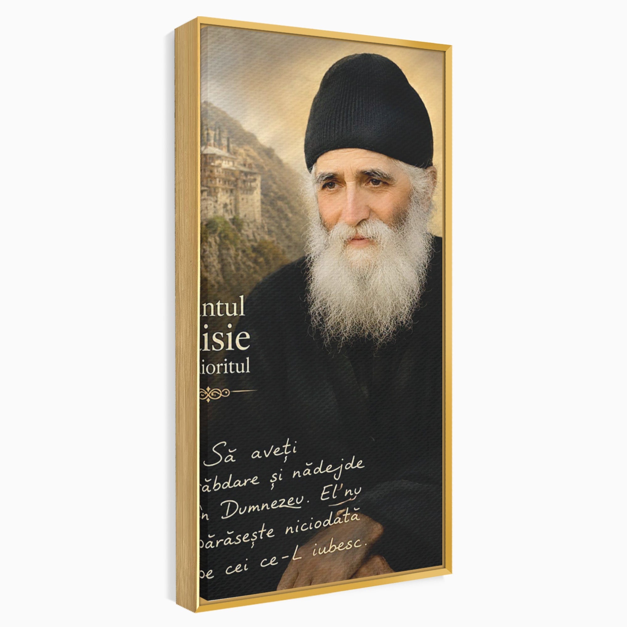 Tablou Canvas Premium LuxCanva® PI1369, Sfântul Paisie Aghioritul, Religie, Portret, Spiritualitate, Credinta, Culori Vibrante, Living, Dormitor, Salon
