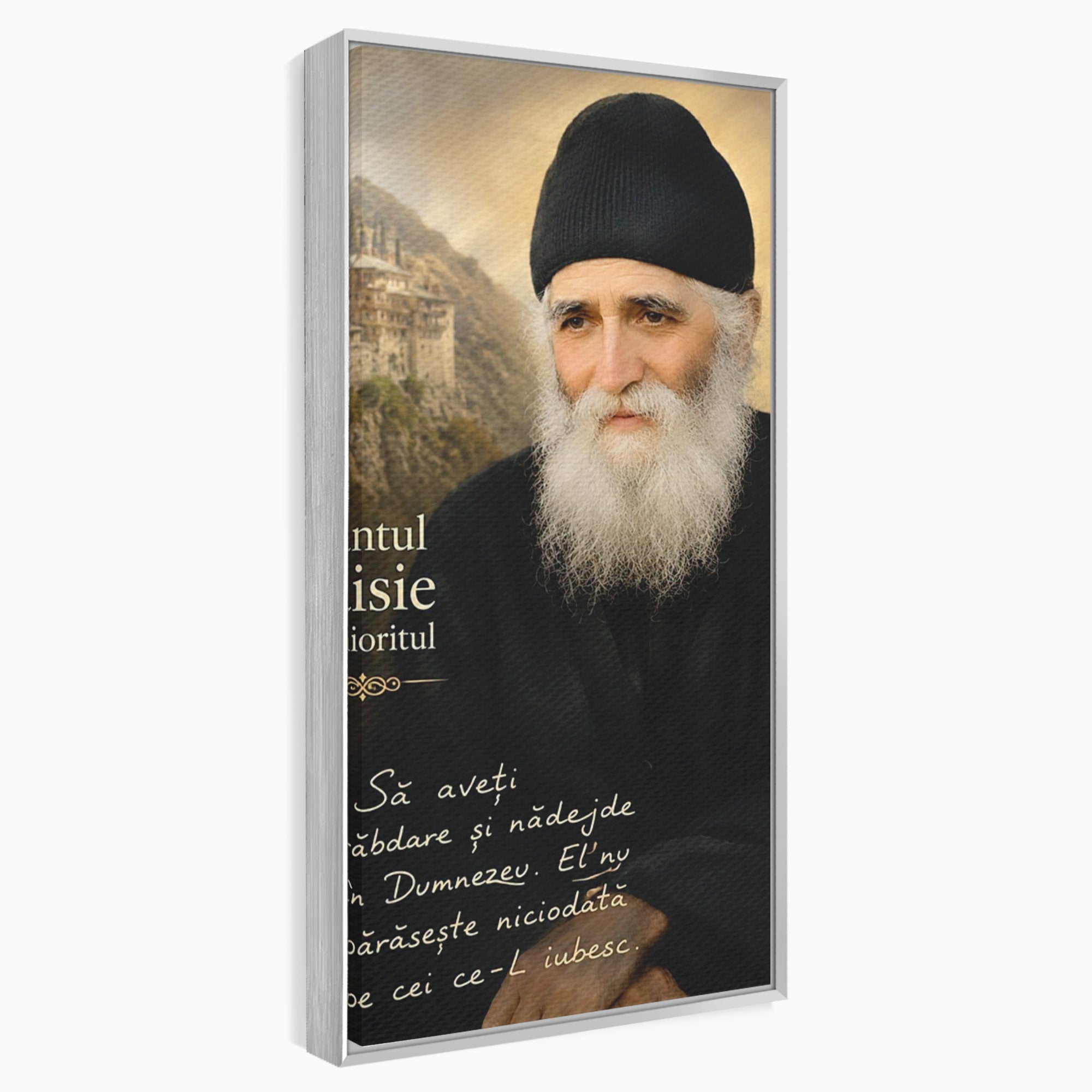 Tablou Canvas Premium LuxCanva® PI1369, Sfântul Paisie Aghioritul, Religie, Portret, Spiritualitate, Credinta, Culori Vibrante, Living, Dormitor, Salon